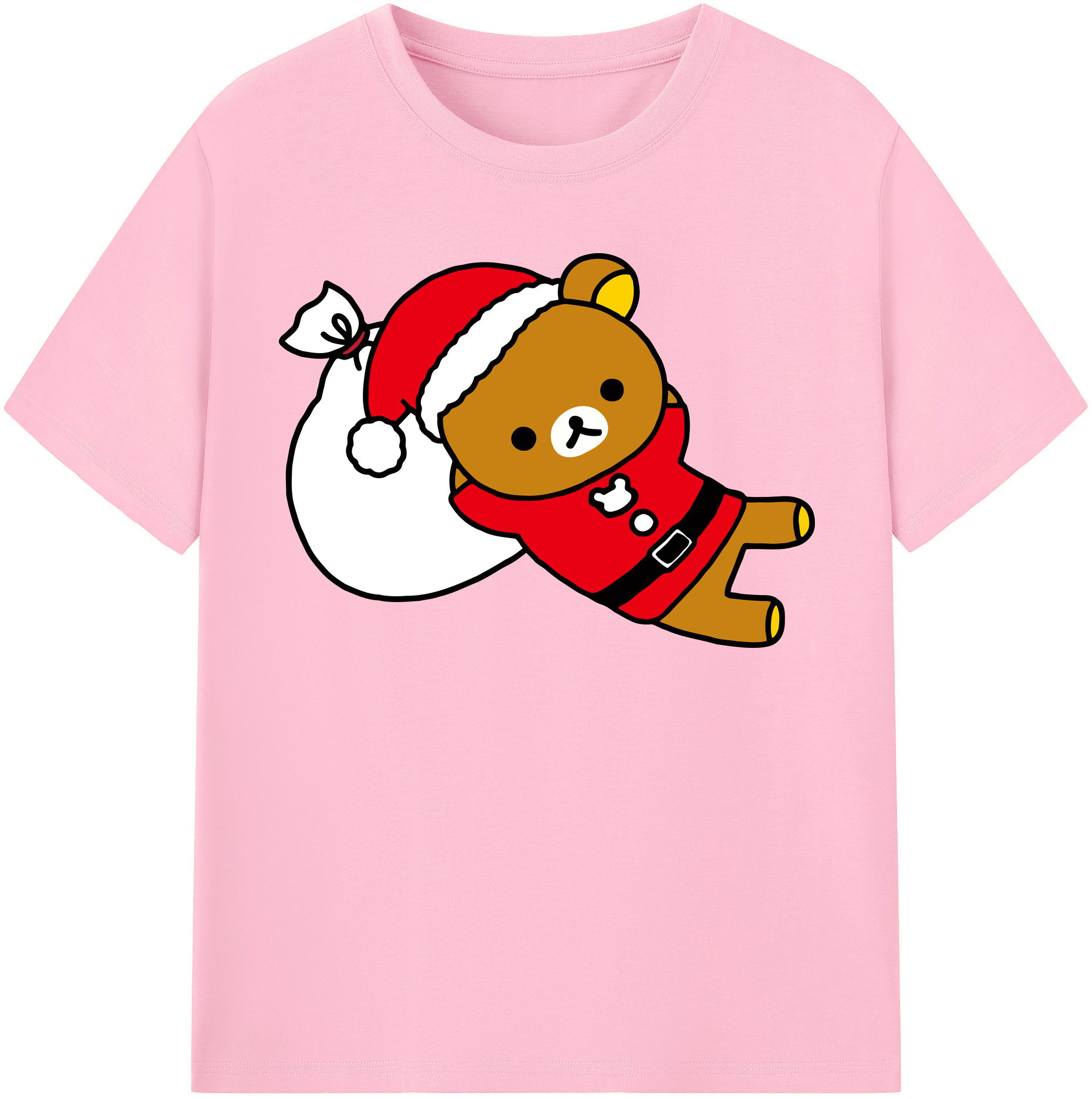 （画像用） リラックマ リラックマ キイロイトリ Rilakkuma Korilakkuma Kiiroitori 綿100％半袖Tシャツ（フロントプリント）