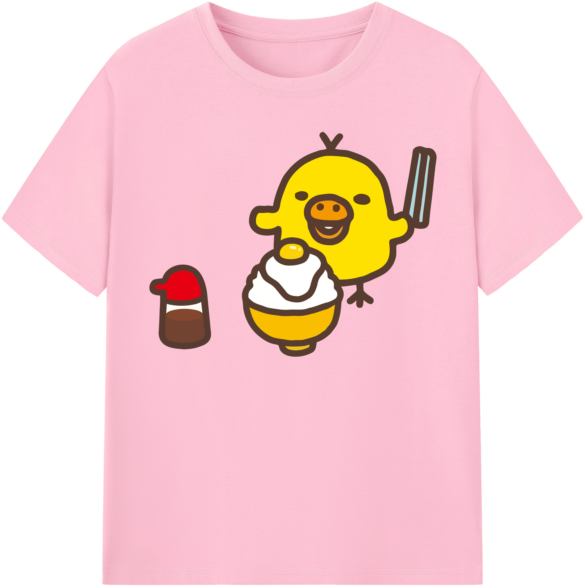 （画像用） リラックマ リラックマ キイロイトリ Rilakkuma Korilakkuma Kiiroitori 綿100％半袖Tシャツ（フロントプリント）