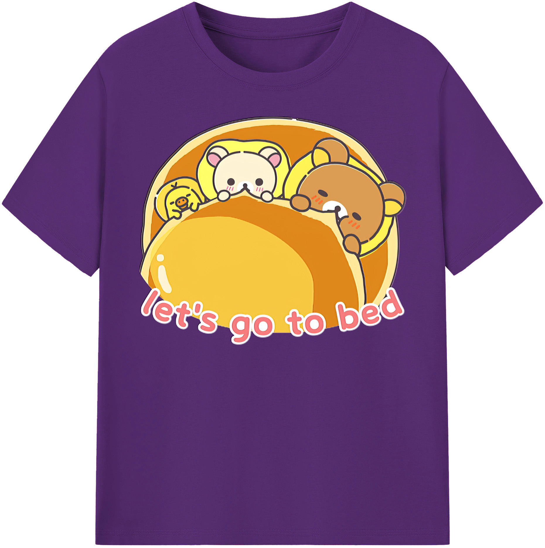 （画像用） リラックマ リラックマ キイロイトリ Rilakkuma Korilakkuma Kiiroitori 綿100％半袖Tシャツ（フロントプリント）