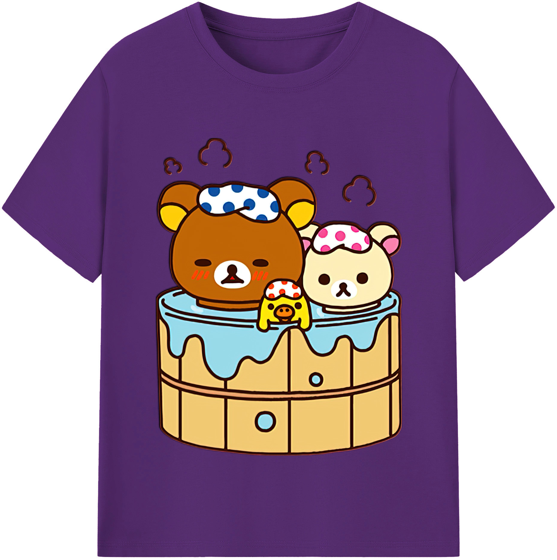 （画像用） リラックマ リラックマ キイロイトリ Rilakkuma Korilakkuma Kiiroitori 綿100％半袖Tシャツ（フロントプリント）