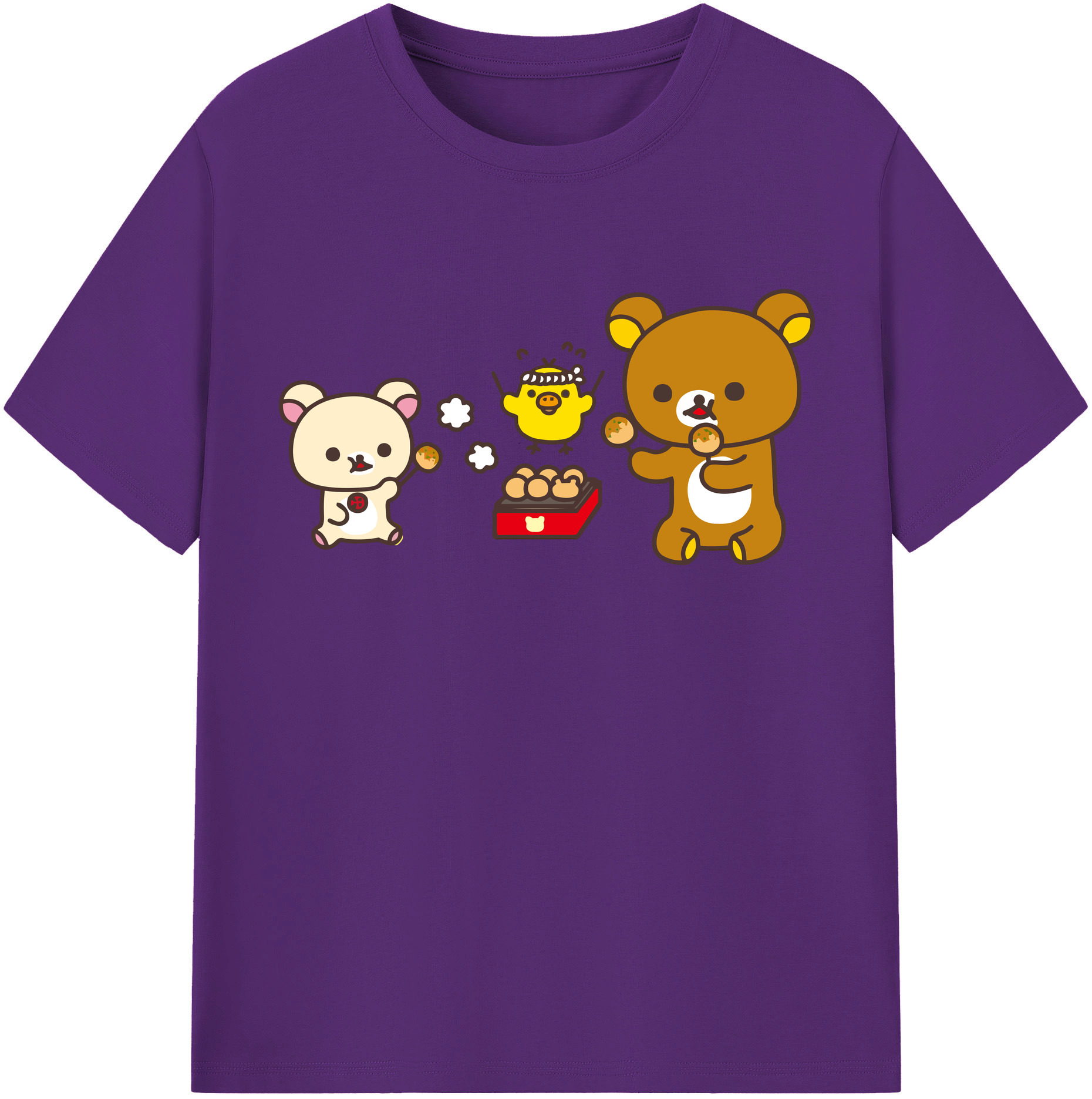 （画像用） リラックマ リラックマ キイロイトリ Rilakkuma Korilakkuma Kiiroitori 綿100％半袖Tシャツ（フロントプリント）