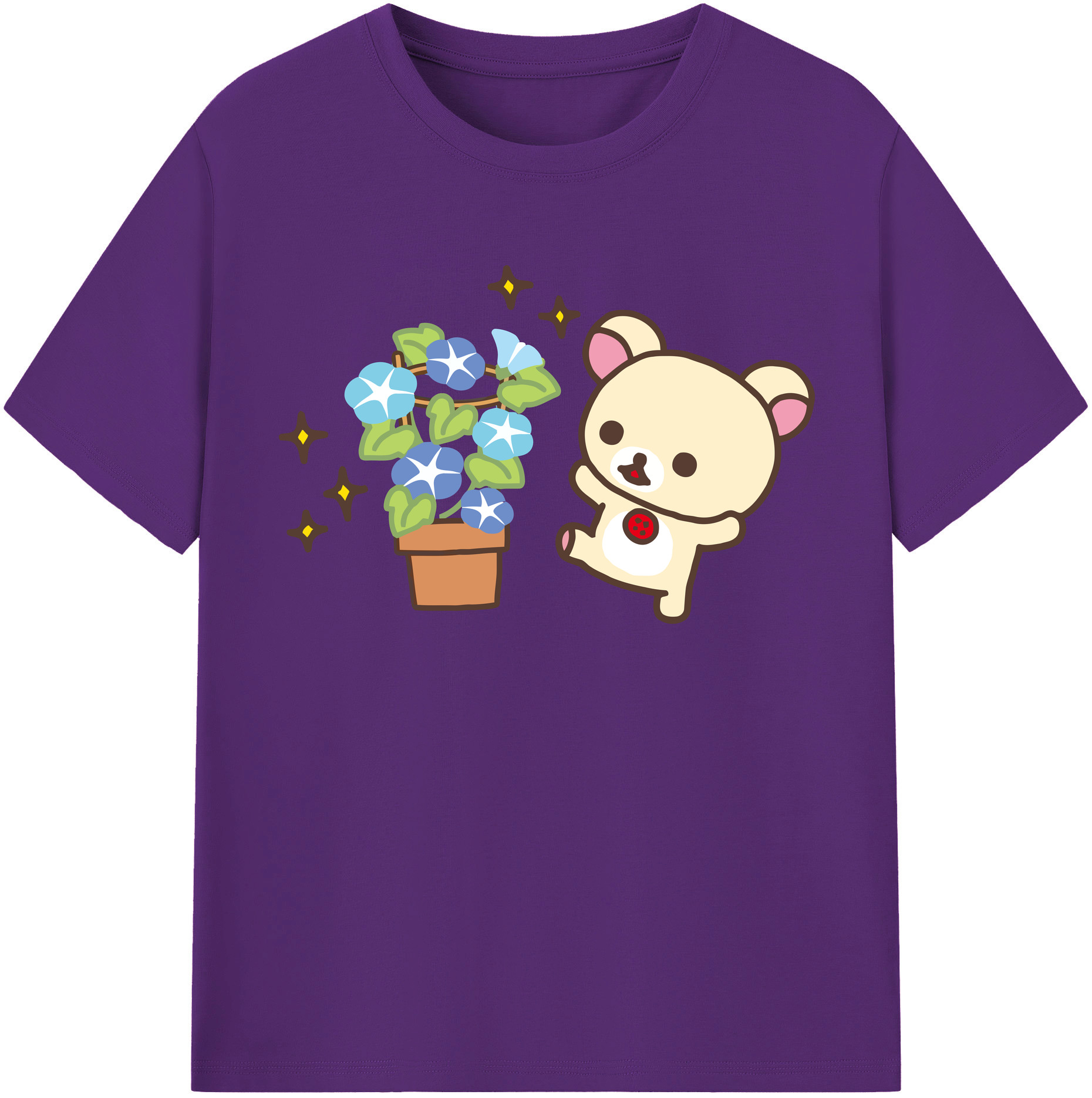 （画像用） リラックマ リラックマ キイロイトリ Rilakkuma Korilakkuma Kiiroitori 綿100％半袖Tシャツ（フロントプリント）