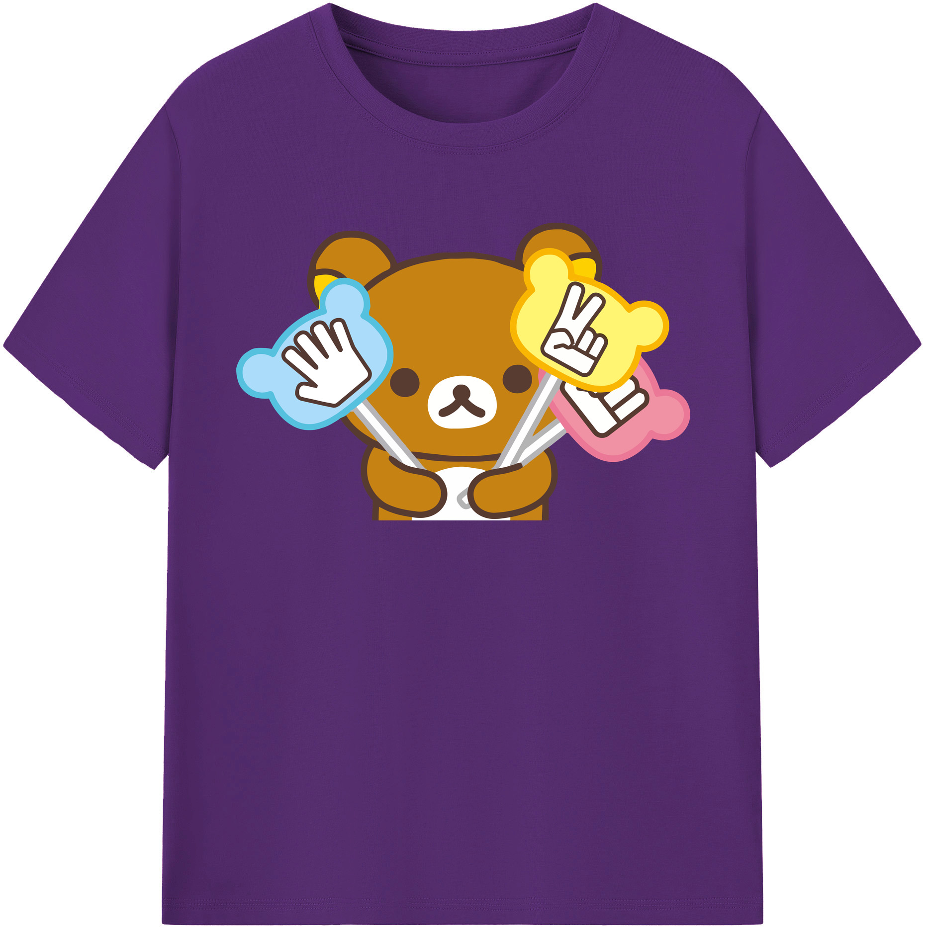 （画像用） リラックマ リラックマ キイロイトリ Rilakkuma Korilakkuma Kiiroitori 綿100％半袖Tシャツ（フロントプリント）