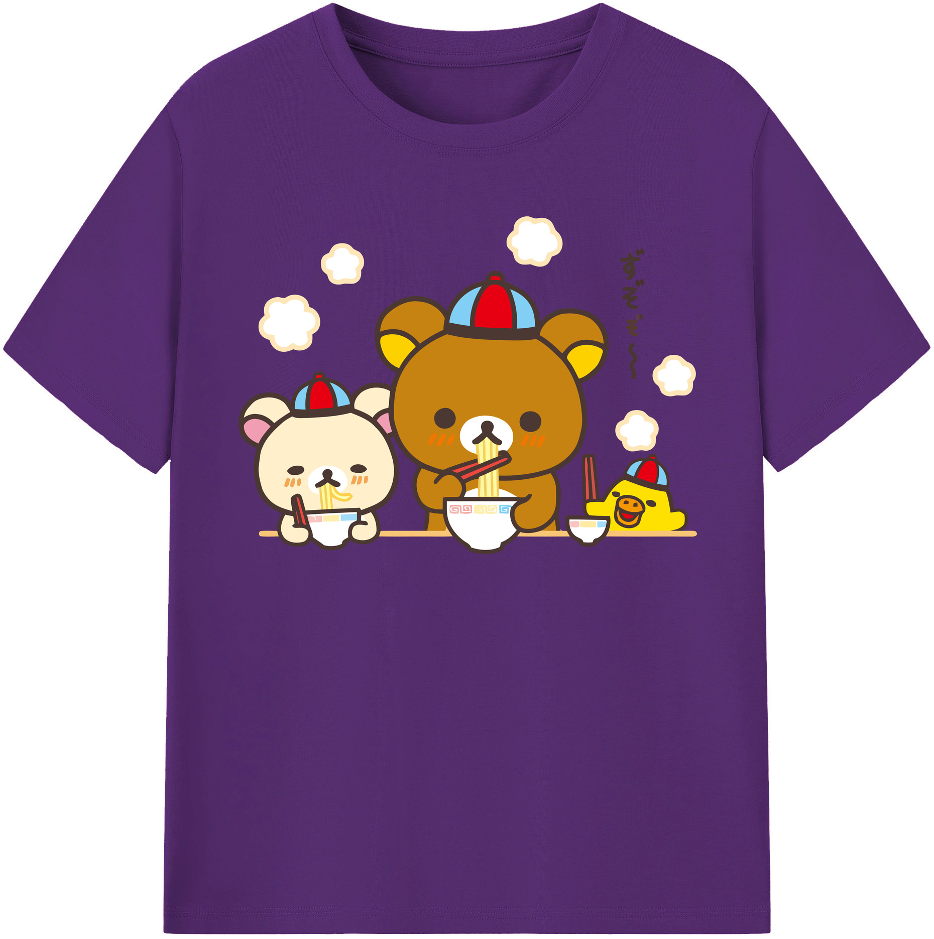 （画像用） リラックマ リラックマ キイロイトリ Rilakkuma Korilakkuma Kiiroitori 綿100％半袖Tシャツ（フロントプリント）