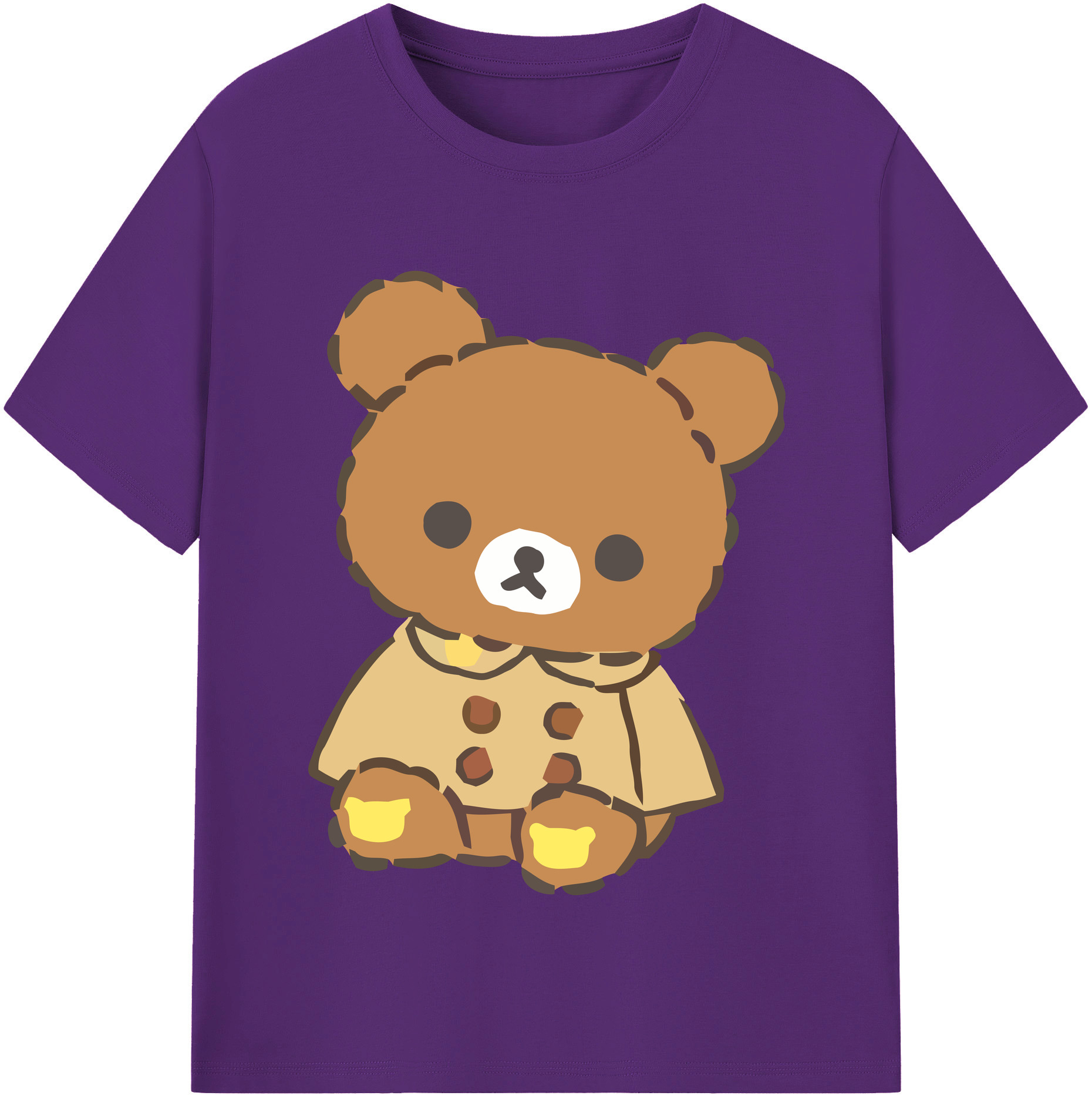 （画像用） リラックマ リラックマ キイロイトリ Rilakkuma Korilakkuma Kiiroitori 綿100％半袖Tシャツ（フロントプリント）