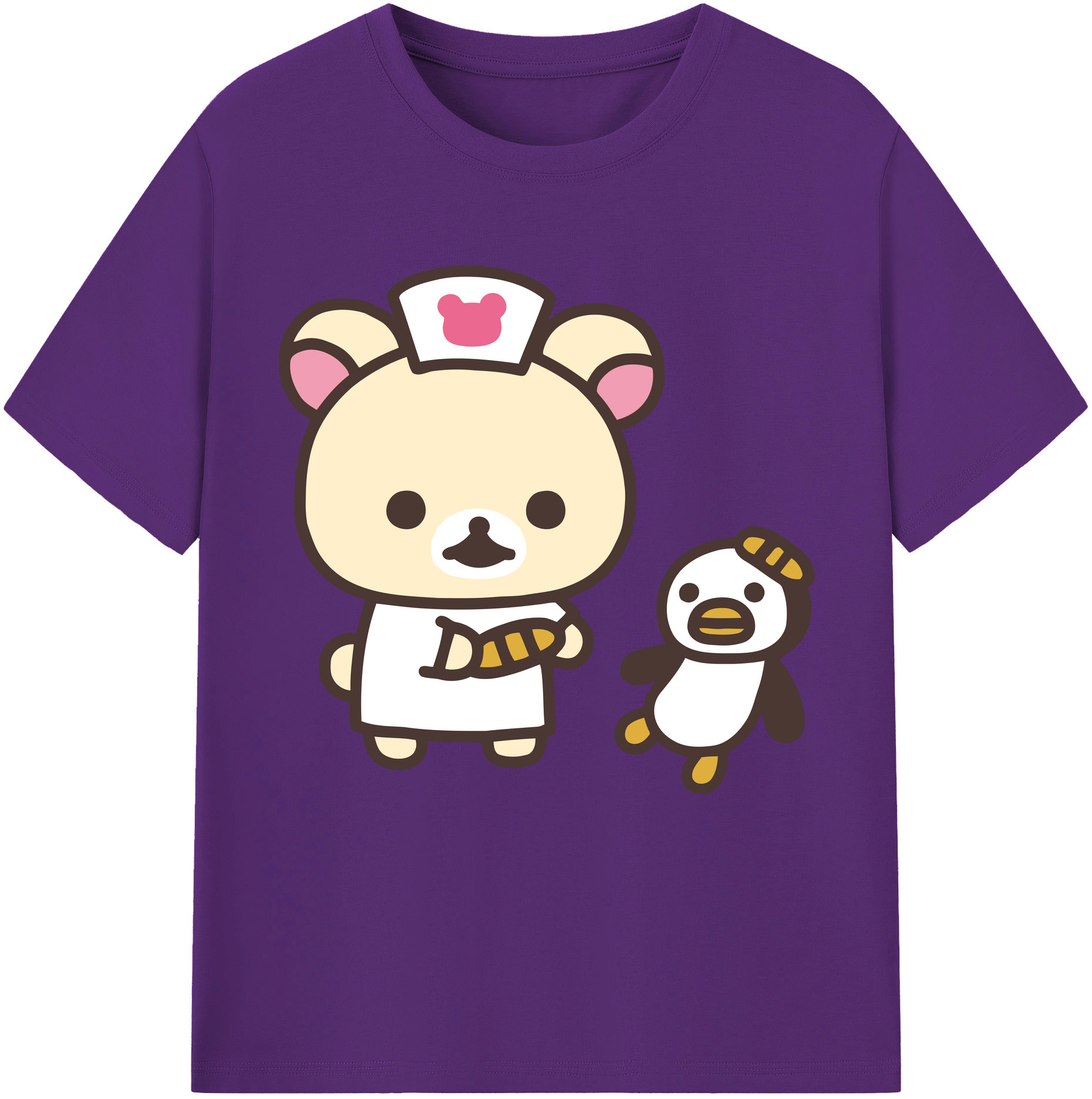 （画像用） リラックマ リラックマ キイロイトリ Rilakkuma Korilakkuma Kiiroitori 綿100％半袖Tシャツ（フロントプリント）