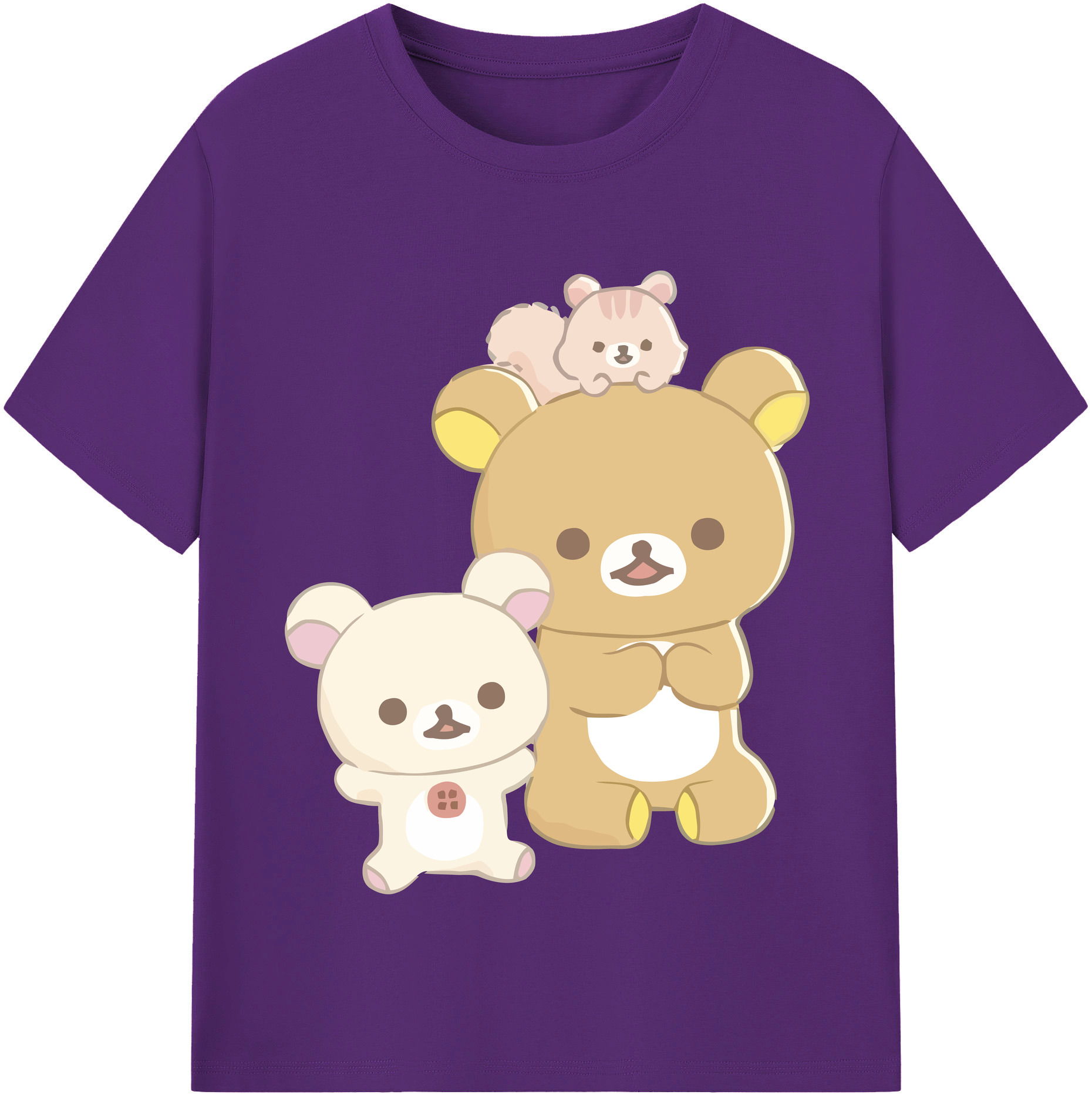 （画像用） リラックマ リラックマ キイロイトリ Rilakkuma Korilakkuma Kiiroitori 綿100％半袖Tシャツ（フロントプリント）