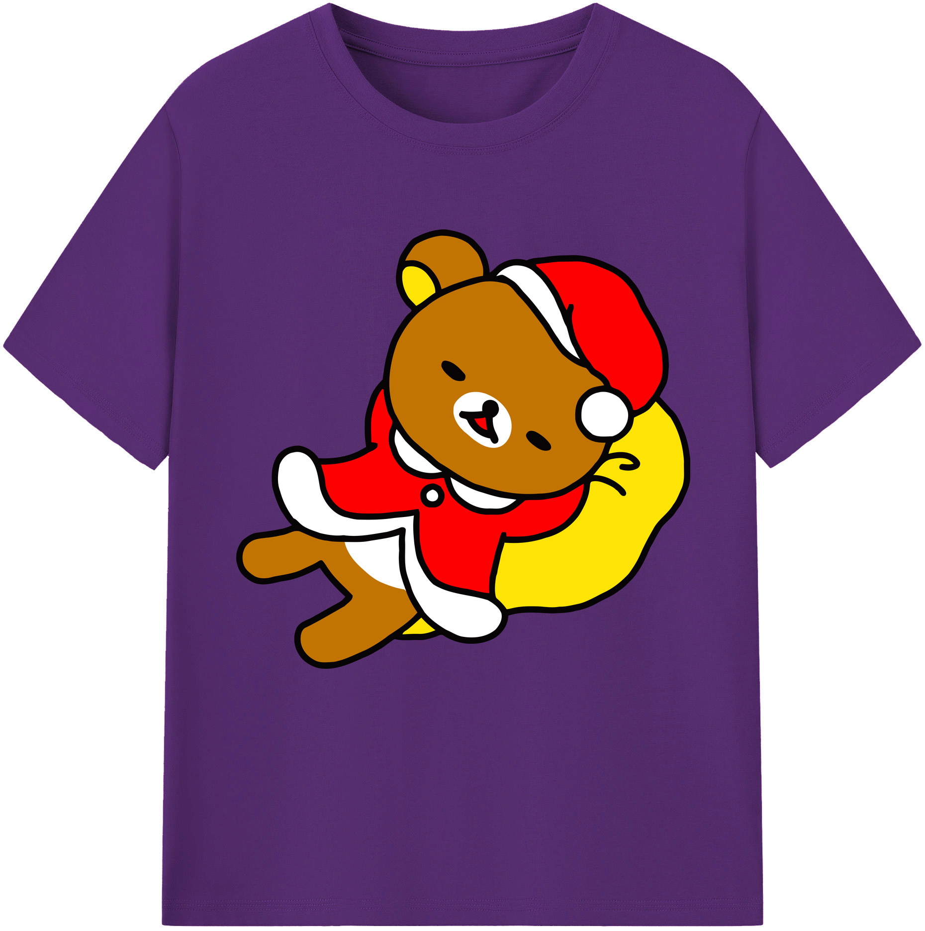 （画像用） リラックマ リラックマ キイロイトリ Rilakkuma Korilakkuma Kiiroitori 綿100％半袖Tシャツ（フロントプリント）