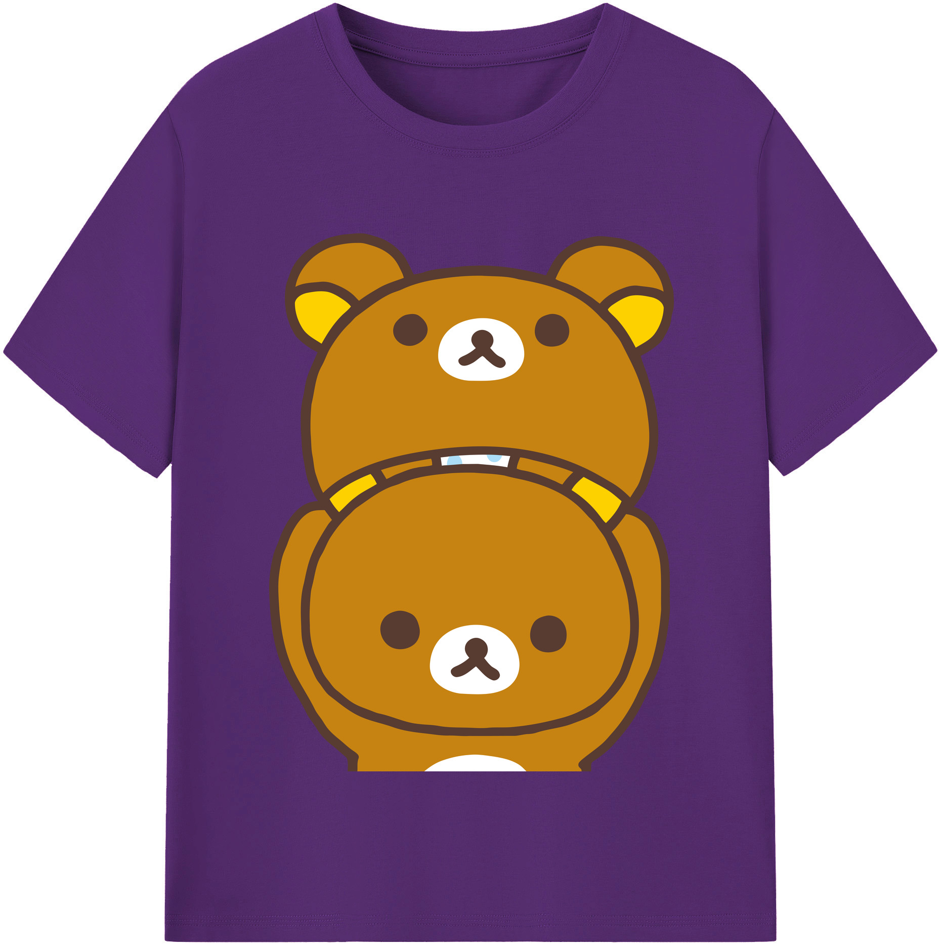 （画像用） リラックマ リラックマ キイロイトリ Rilakkuma Korilakkuma Kiiroitori 綿100％半袖Tシャツ（フロントプリント）