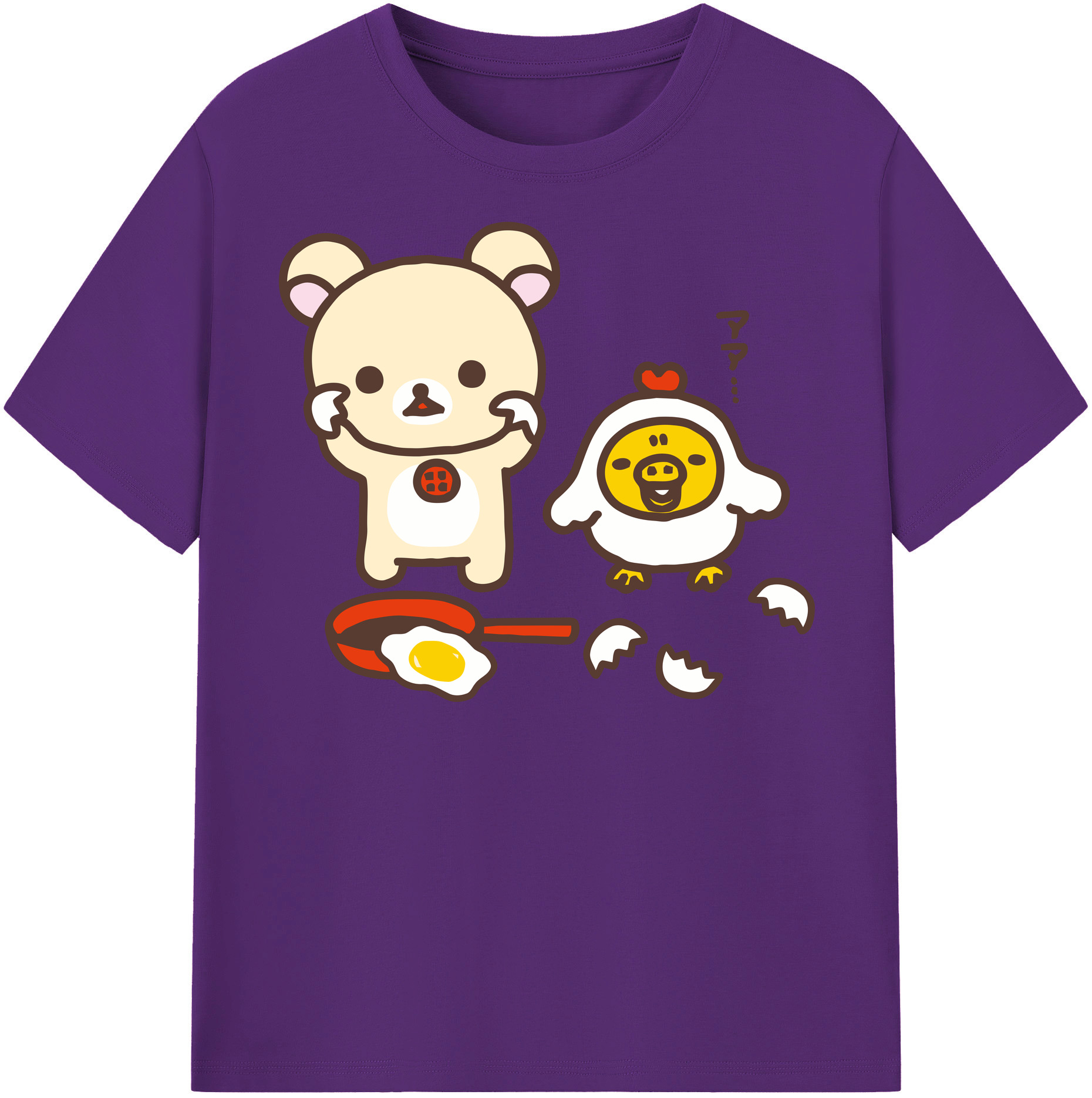 （画像用） リラックマ リラックマ キイロイトリ Rilakkuma Korilakkuma Kiiroitori 綿100％半袖Tシャツ（フロントプリント）