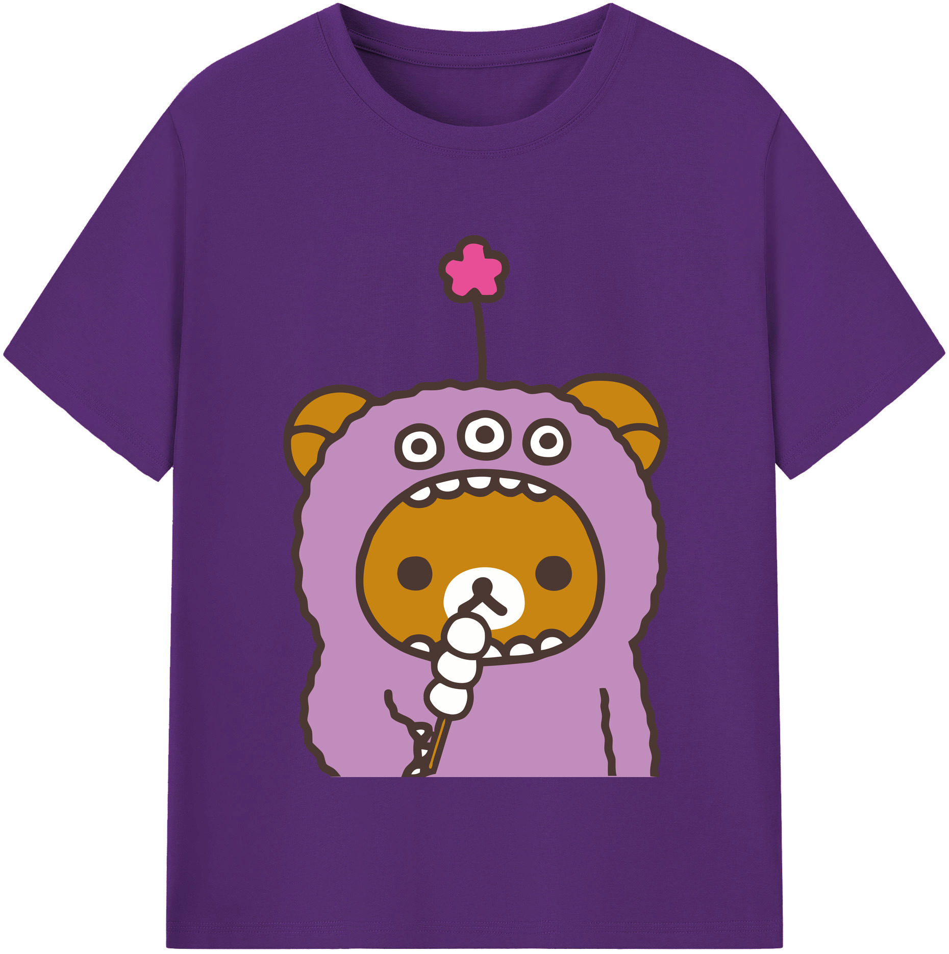 （画像用） リラックマ リラックマ キイロイトリ Rilakkuma Korilakkuma Kiiroitori 綿100％半袖Tシャツ（フロントプリント）