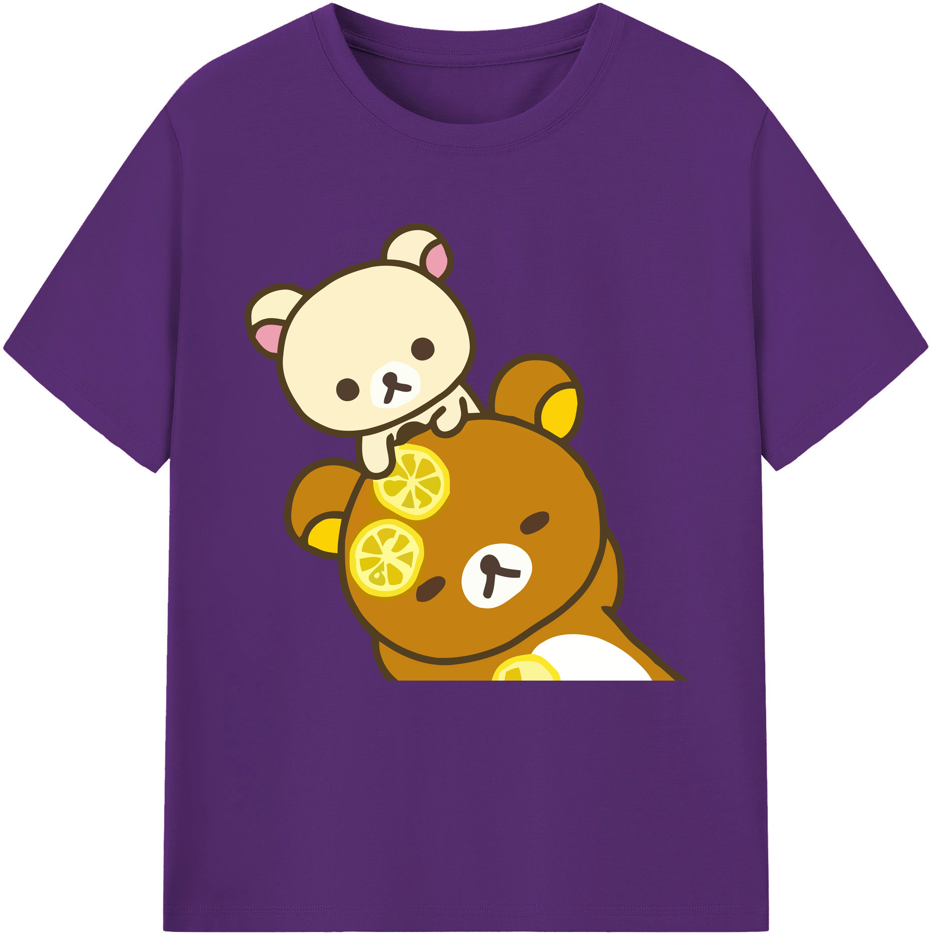 （画像用） リラックマ リラックマ キイロイトリ Rilakkuma Korilakkuma Kiiroitori 綿100％半袖Tシャツ（フロントプリント）