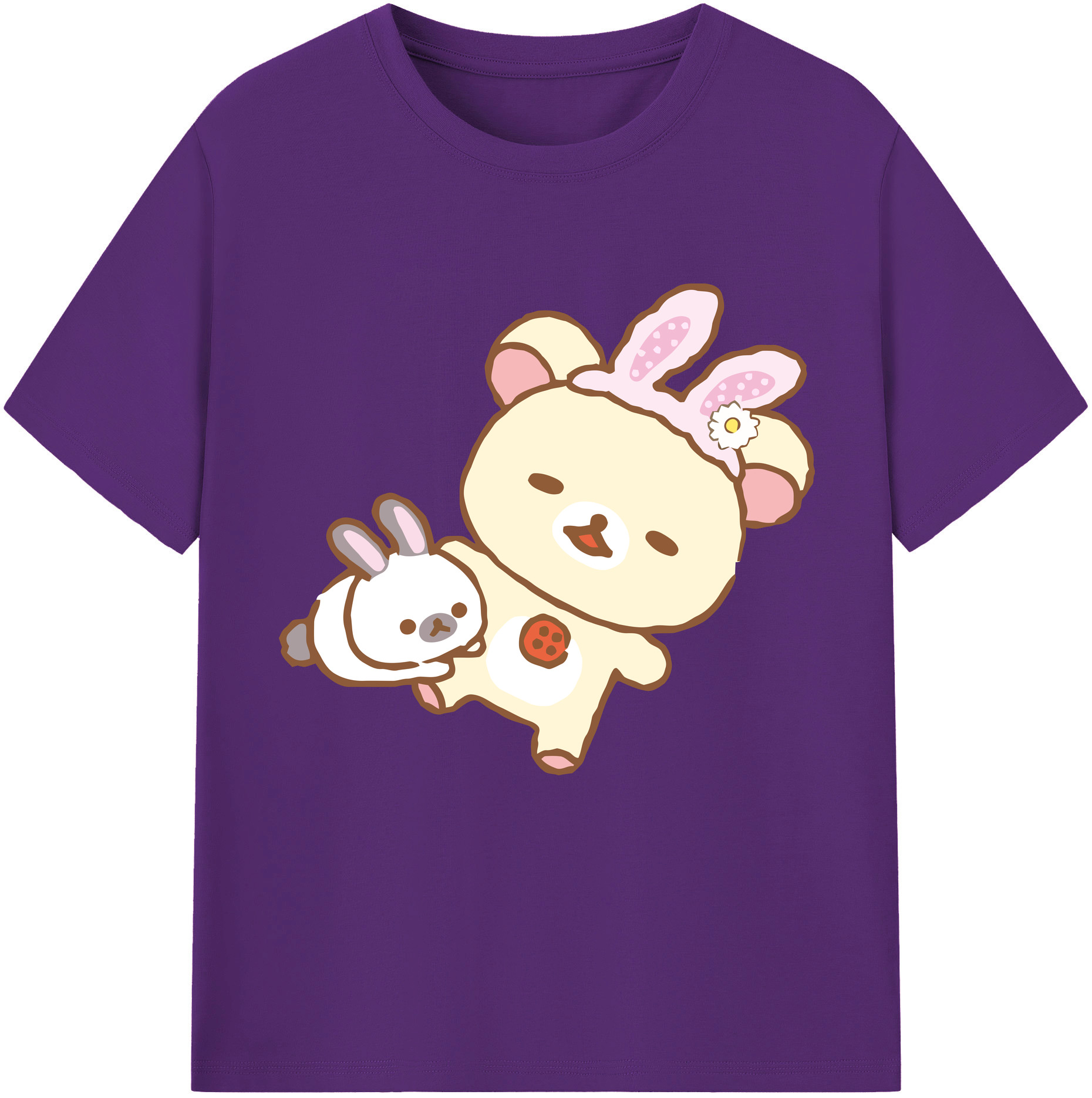 （画像用） リラックマ リラックマ キイロイトリ Rilakkuma Korilakkuma Kiiroitori 綿100％半袖Tシャツ（フロントプリント）