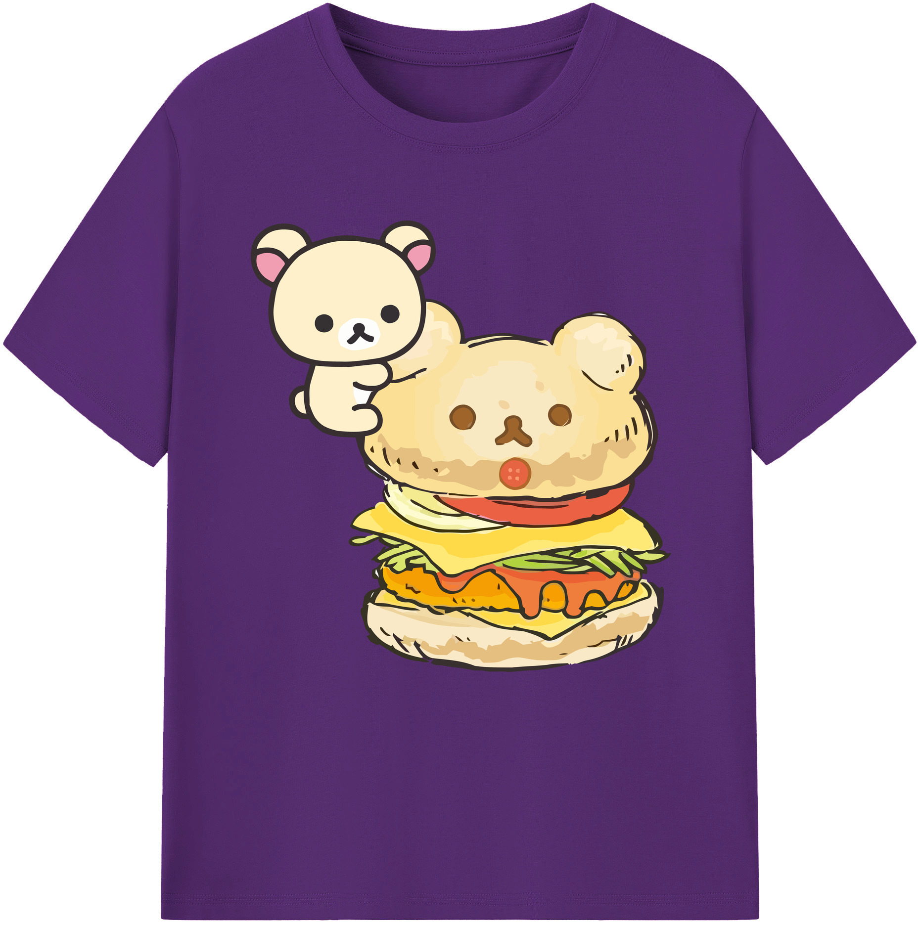 （画像用） リラックマ リラックマ キイロイトリ Rilakkuma Korilakkuma Kiiroitori 綿100％半袖Tシャツ（フロントプリント）