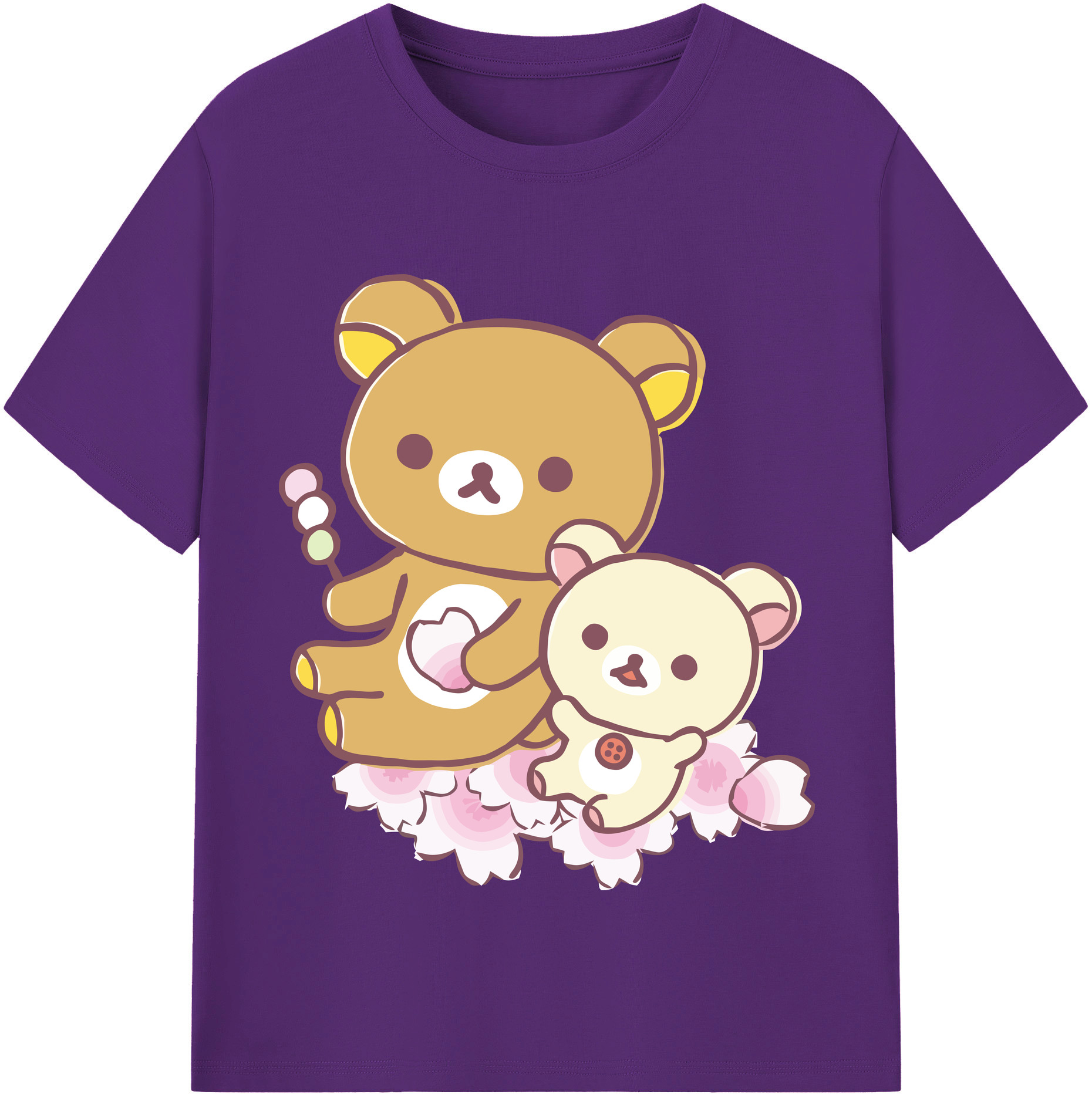 （画像用） リラックマ リラックマ キイロイトリ Rilakkuma Korilakkuma Kiiroitori 綿100％半袖Tシャツ（フロントプリント）