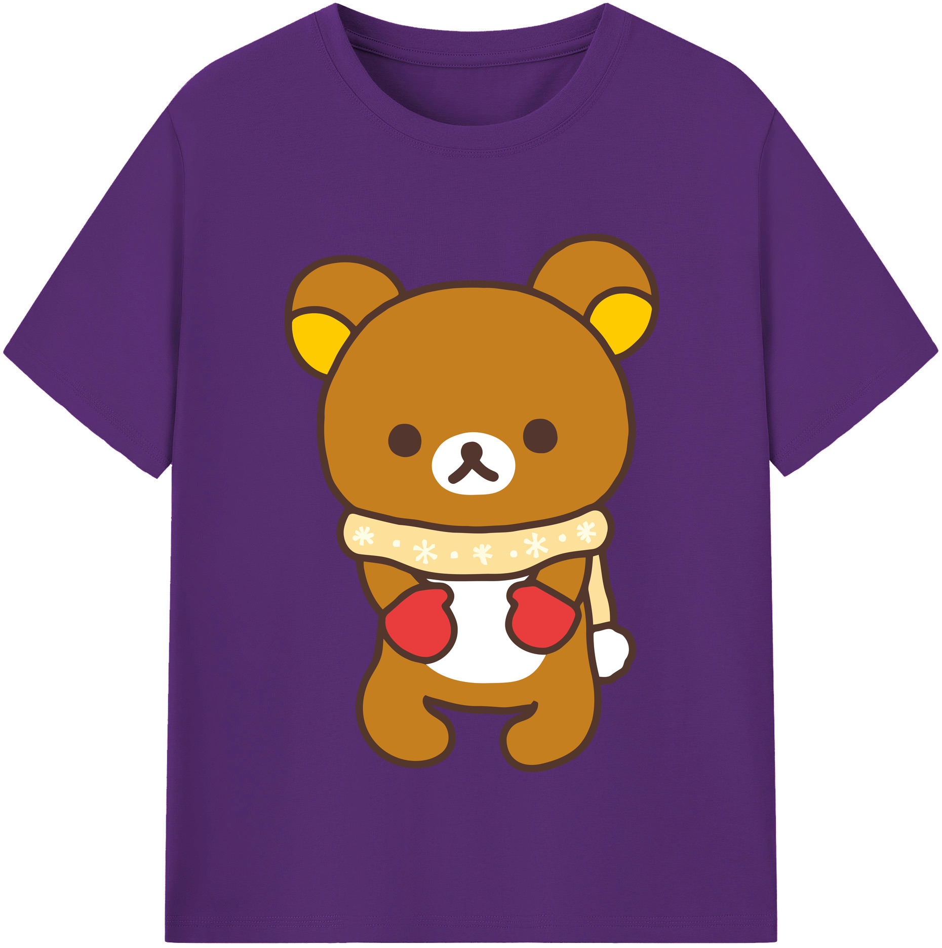 （画像用） リラックマ リラックマ キイロイトリ Rilakkuma Korilakkuma Kiiroitori 綿100％半袖Tシャツ（フロントプリント）