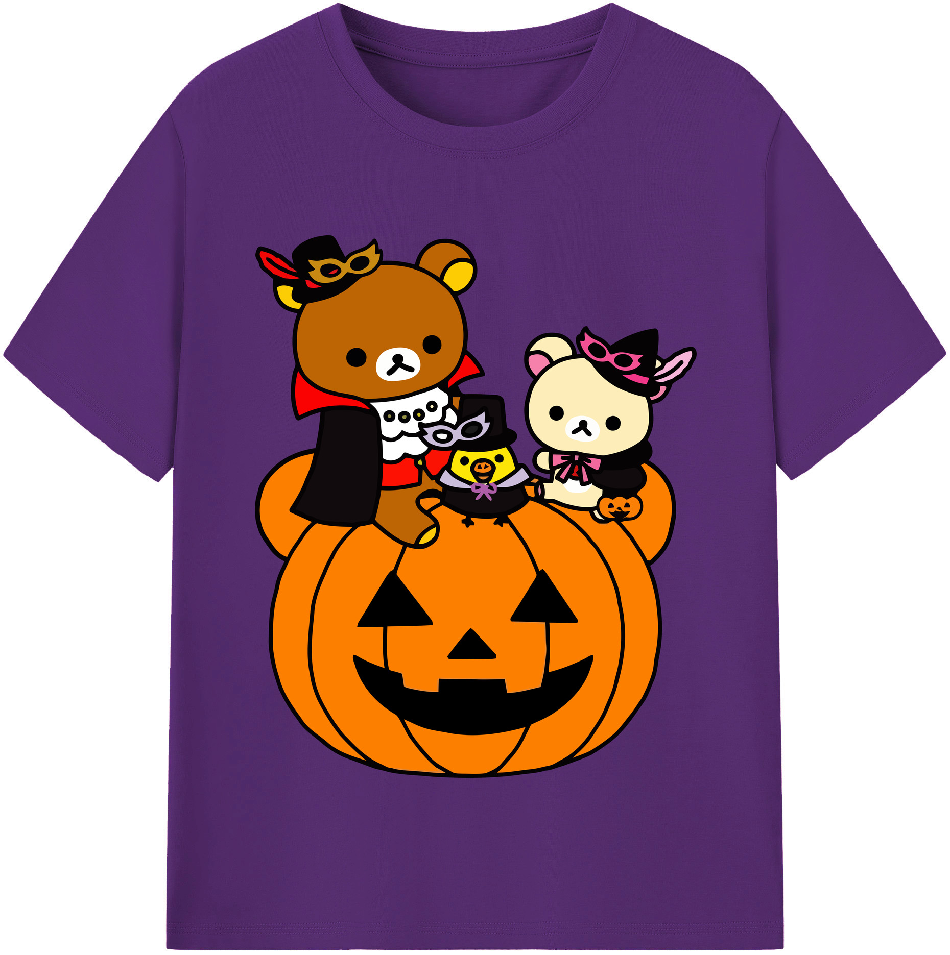 （画像用） リラックマ リラックマ キイロイトリ Rilakkuma Korilakkuma Kiiroitori 綿100％半袖Tシャツ（フロントプリント）