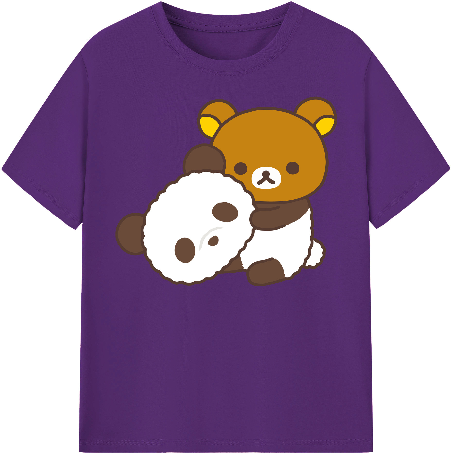 （画像用） リラックマ リラックマ キイロイトリ Rilakkuma Korilakkuma Kiiroitori 綿100％半袖Tシャツ（フロントプリント）