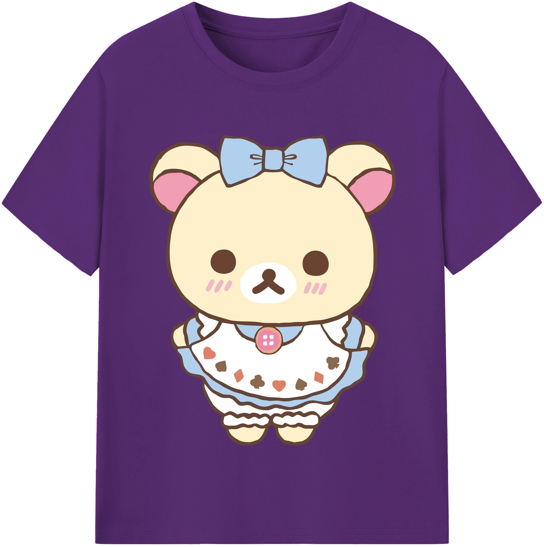 （画像用） リラックマ リラックマ キイロイトリ Rilakkuma Korilakkuma Kiiroitori 綿100％半袖Tシャツ（フロントプリント）