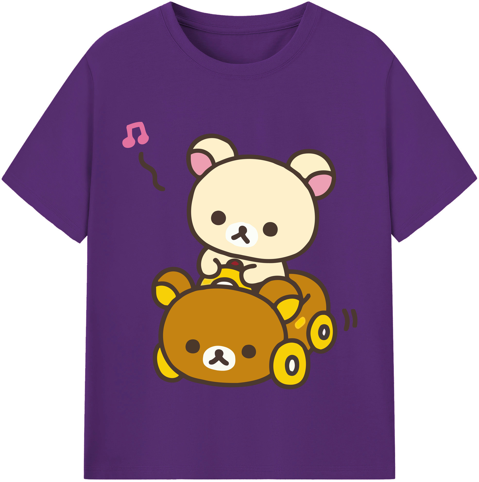 （画像用） リラックマ リラックマ キイロイトリ Rilakkuma Korilakkuma Kiiroitori 綿100％半袖Tシャツ（フロントプリント）