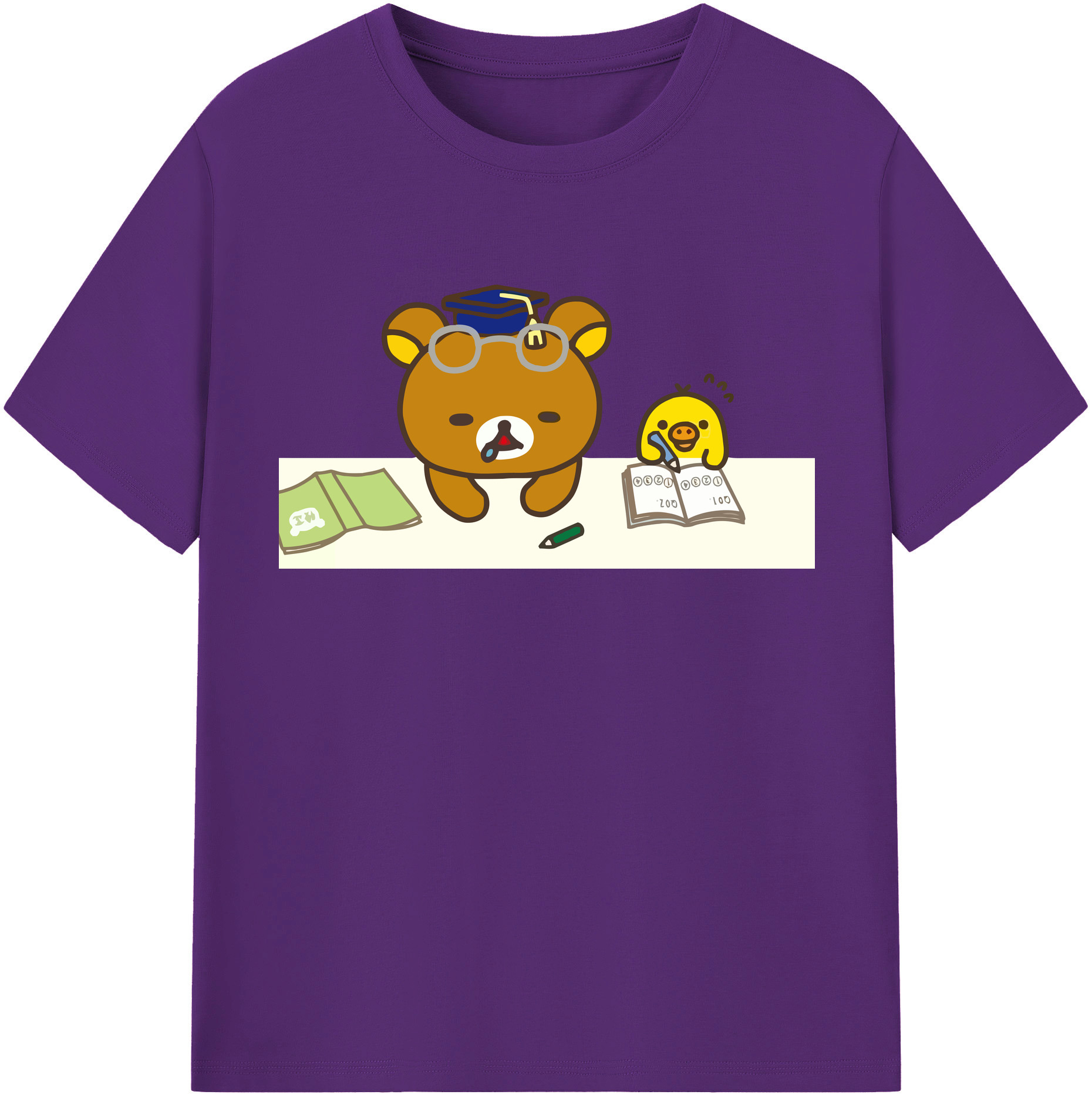 （画像用） リラックマ リラックマ キイロイトリ Rilakkuma Korilakkuma Kiiroitori 綿100％半袖Tシャツ（フロントプリント）