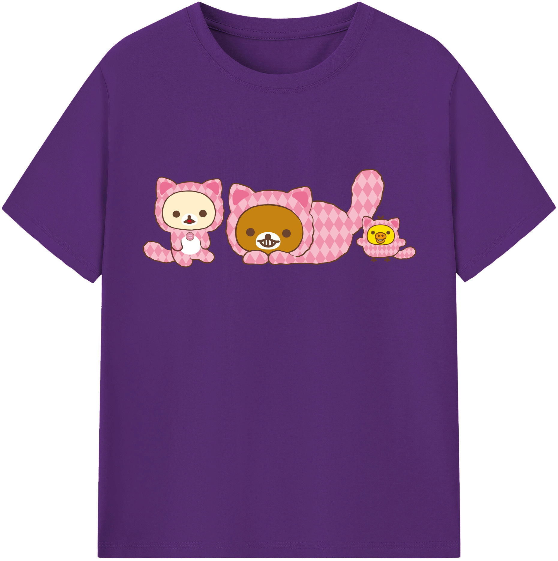 （画像用） リラックマ リラックマ キイロイトリ Rilakkuma Korilakkuma Kiiroitori 綿100％半袖Tシャツ（フロントプリント）