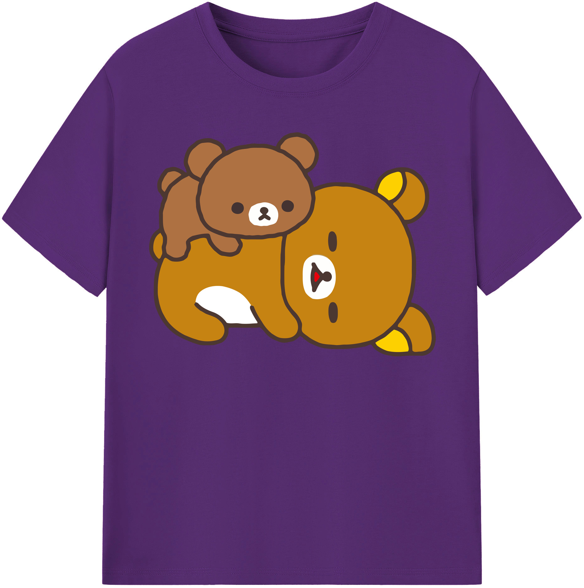 （画像用） リラックマ リラックマ キイロイトリ Rilakkuma Korilakkuma Kiiroitori 綿100％半袖Tシャツ（フロントプリント）