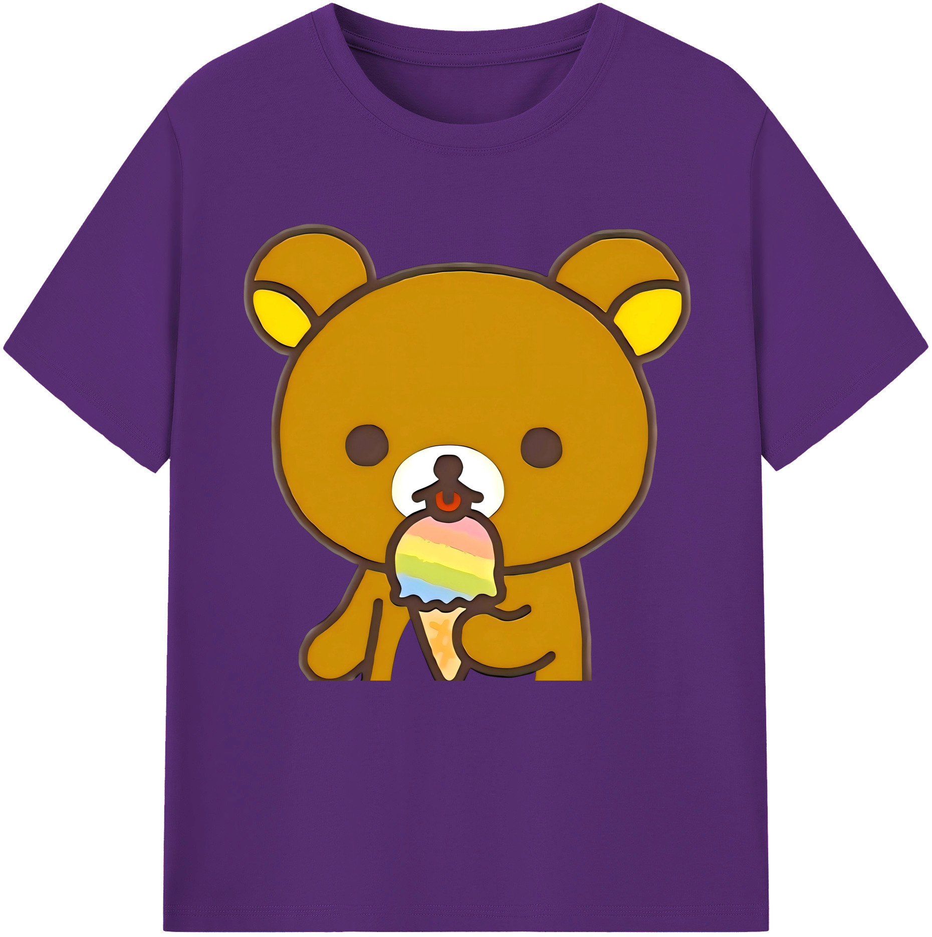 （画像用） リラックマ リラックマ キイロイトリ Rilakkuma Korilakkuma Kiiroitori 綿100％半袖Tシャツ（フロントプリント）