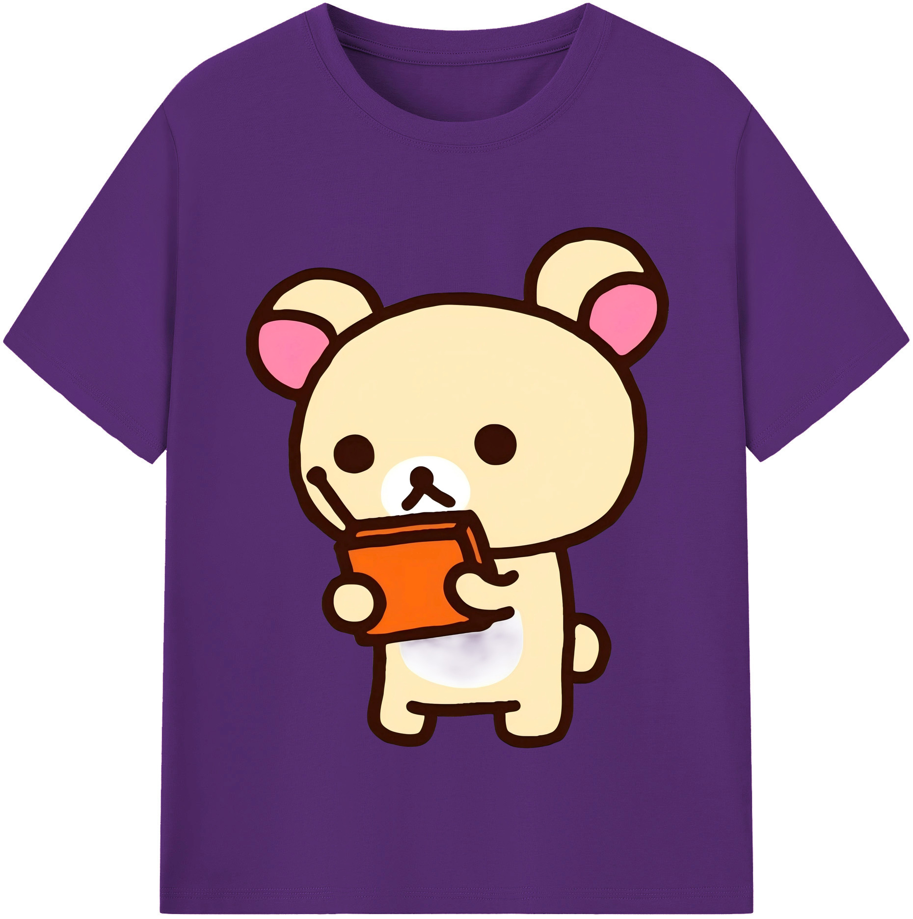 （画像用） リラックマ リラックマ キイロイトリ Rilakkuma Korilakkuma Kiiroitori 綿100％半袖Tシャツ（フロントプリント）