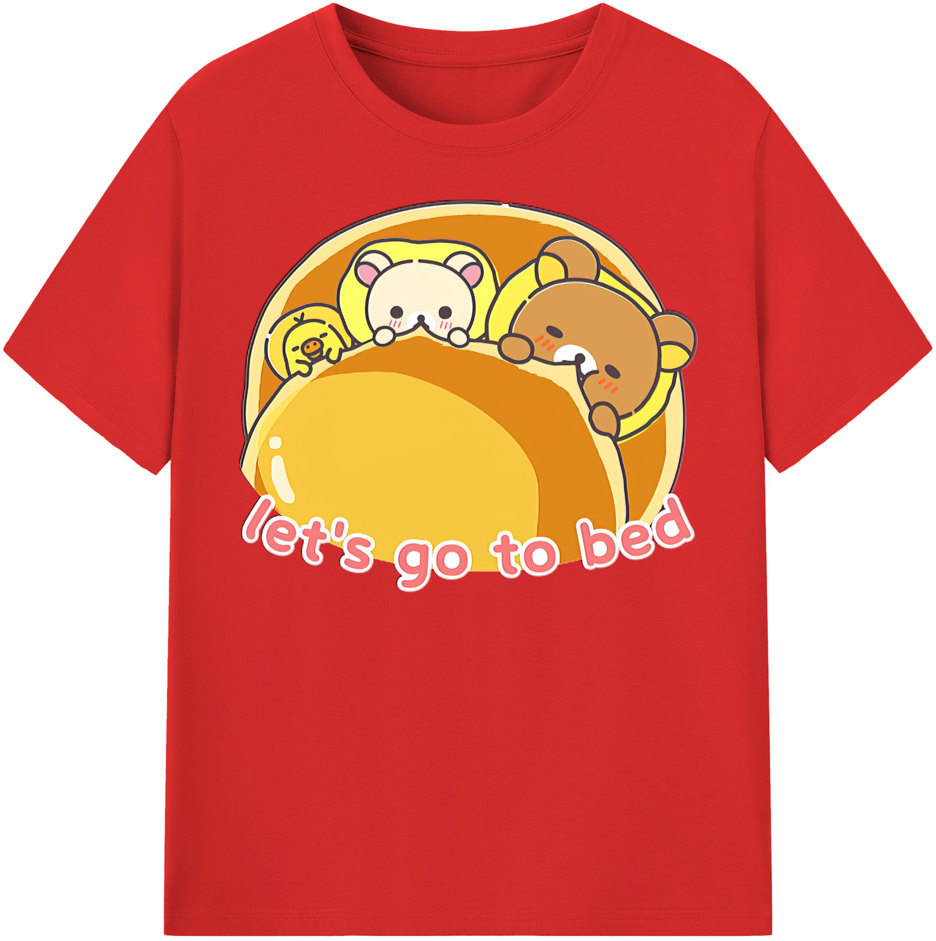 （画像用） リラックマ リラックマ キイロイトリ Rilakkuma Korilakkuma Kiiroitori 綿100％半袖Tシャツ（フロントプリント）