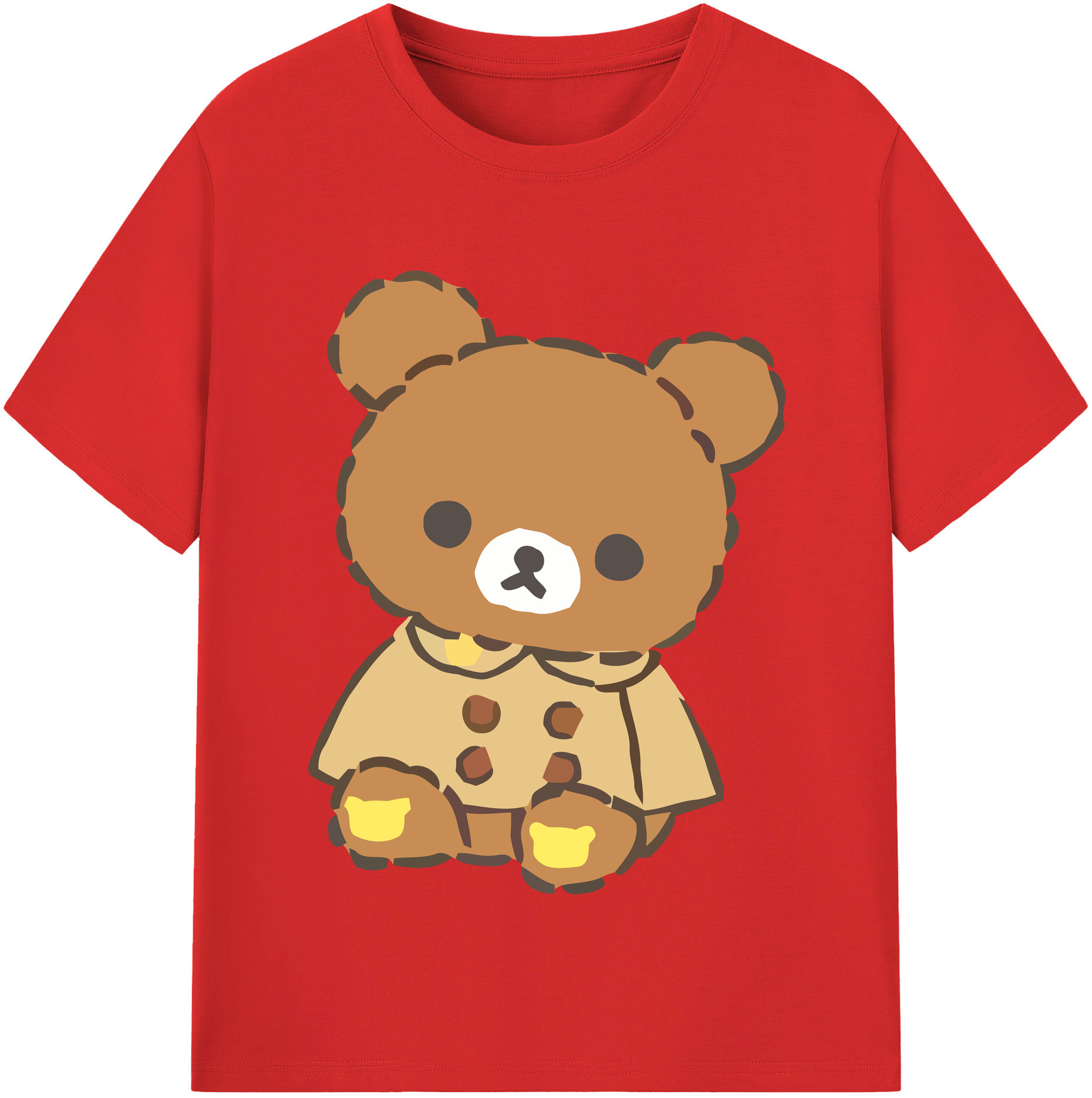 （画像用） リラックマ リラックマ キイロイトリ Rilakkuma Korilakkuma Kiiroitori 綿100％半袖Tシャツ（フロントプリント）