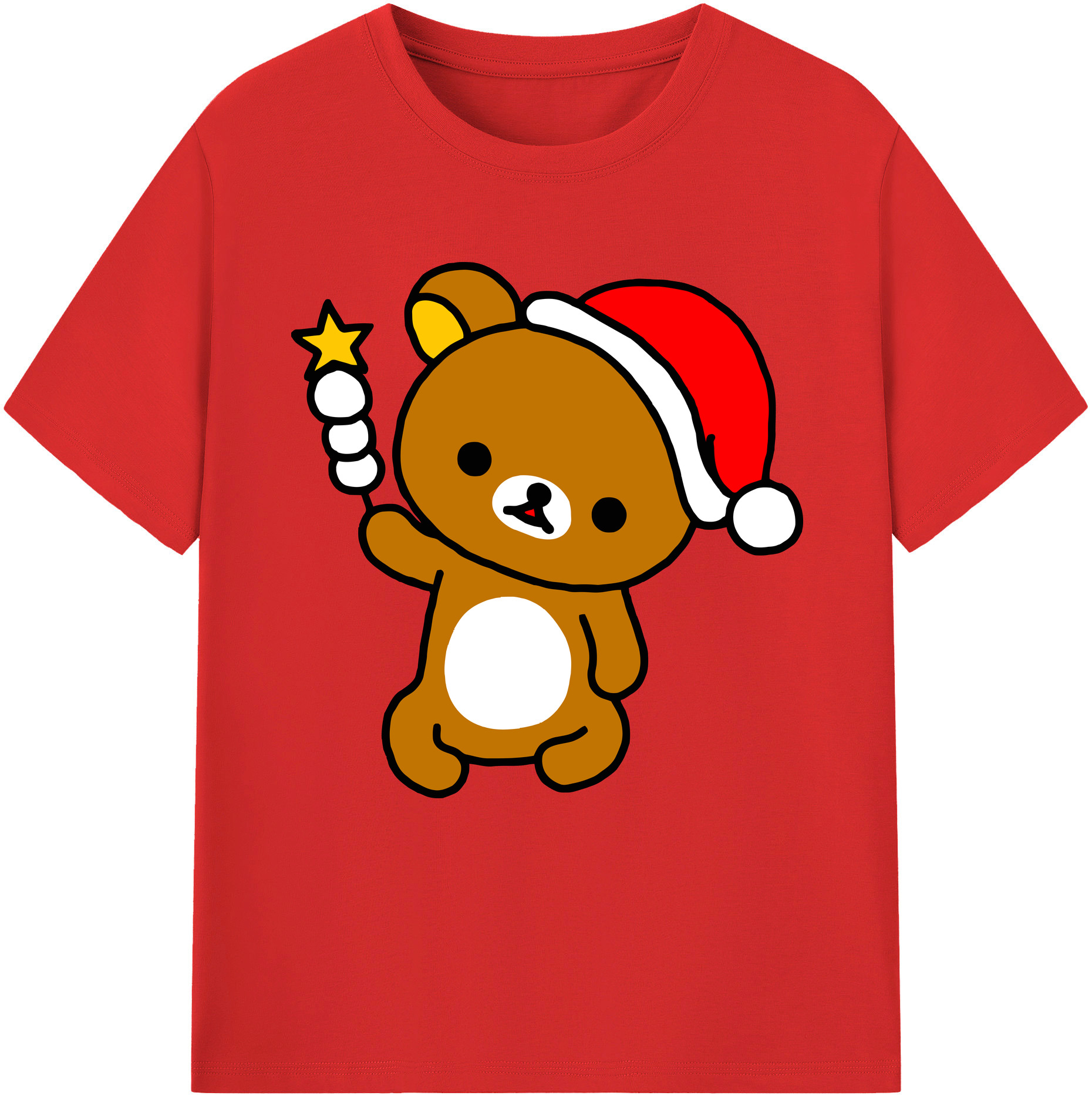 （画像用） リラックマ リラックマ キイロイトリ Rilakkuma Korilakkuma Kiiroitori 綿100％半袖Tシャツ（フロントプリント）