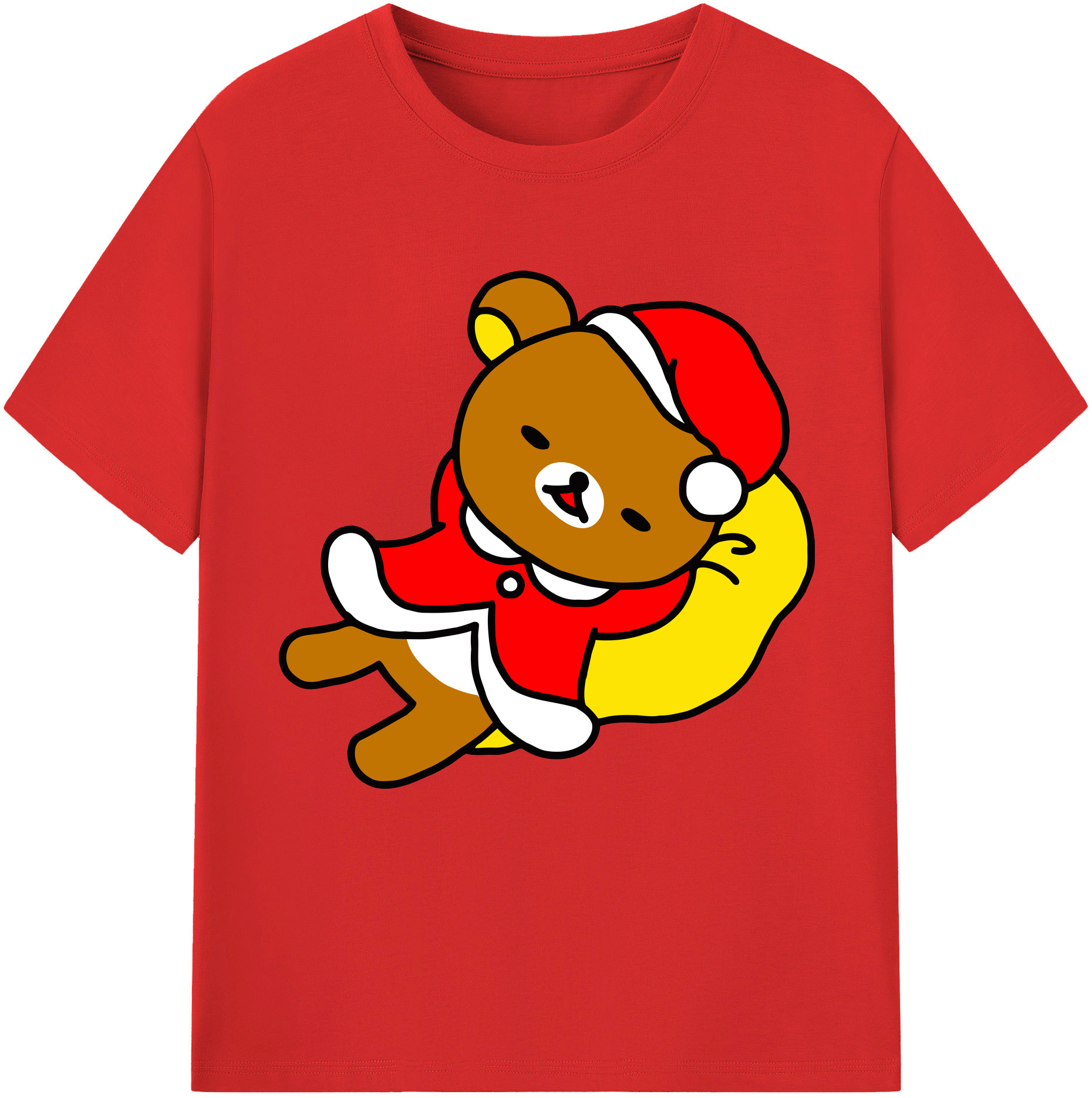 （画像用） リラックマ リラックマ キイロイトリ Rilakkuma Korilakkuma Kiiroitori 綿100％半袖Tシャツ（フロントプリント）