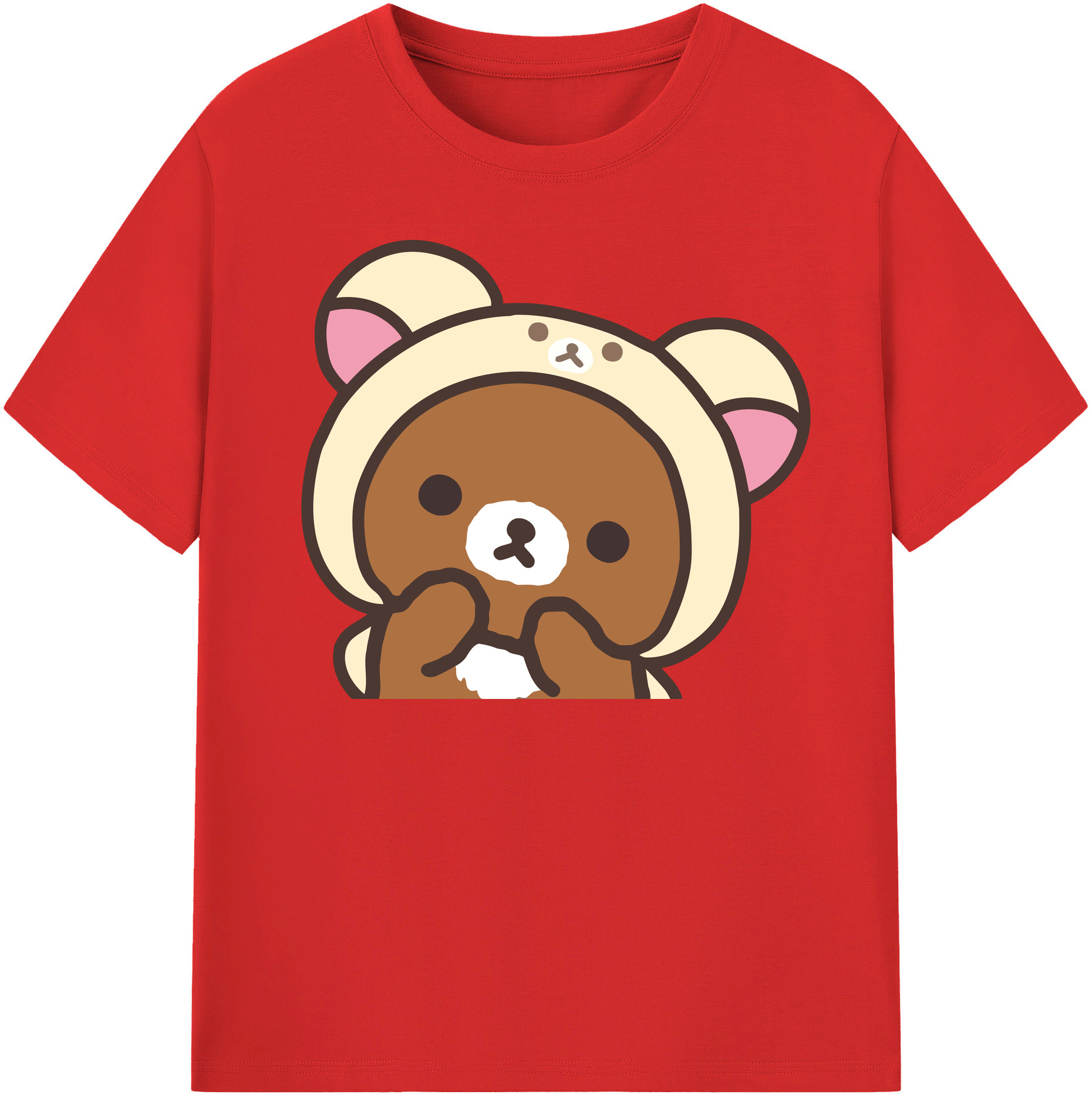 （画像用） リラックマ リラックマ キイロイトリ Rilakkuma Korilakkuma Kiiroitori 綿100％半袖Tシャツ（フロントプリント）