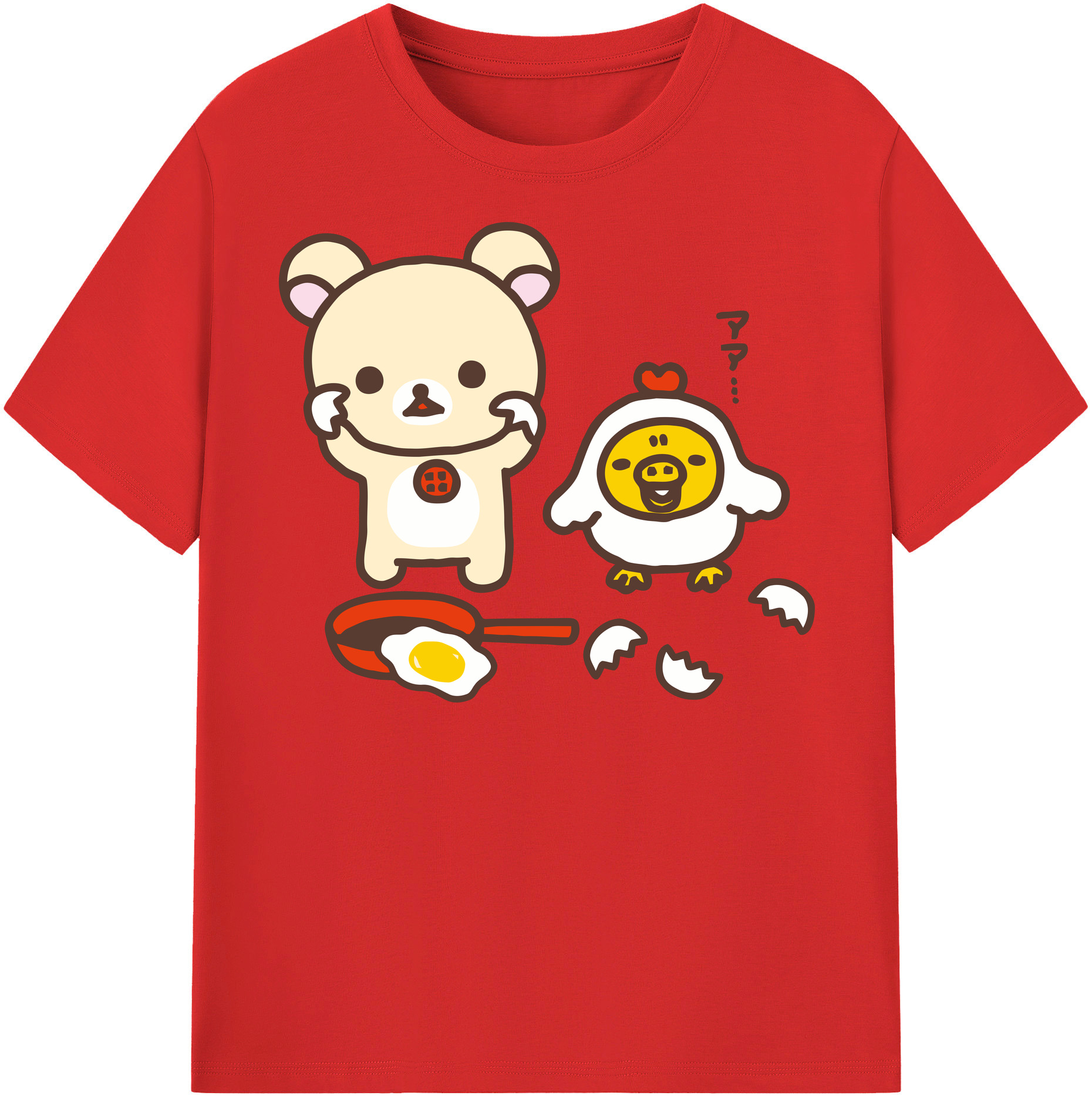 （画像用） リラックマ リラックマ キイロイトリ Rilakkuma Korilakkuma Kiiroitori 綿100％半袖Tシャツ（フロントプリント）