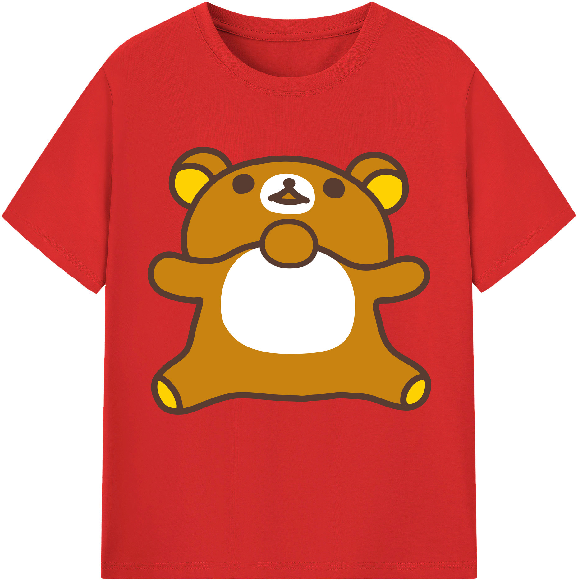 （画像用） リラックマ リラックマ キイロイトリ Rilakkuma Korilakkuma Kiiroitori 綿100％半袖Tシャツ（フロントプリント）