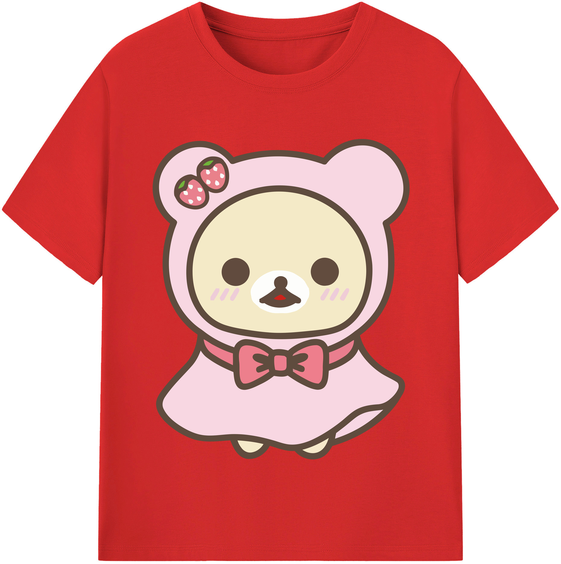 （画像用） リラックマ リラックマ キイロイトリ Rilakkuma Korilakkuma Kiiroitori 綿100％半袖Tシャツ（フロントプリント）
