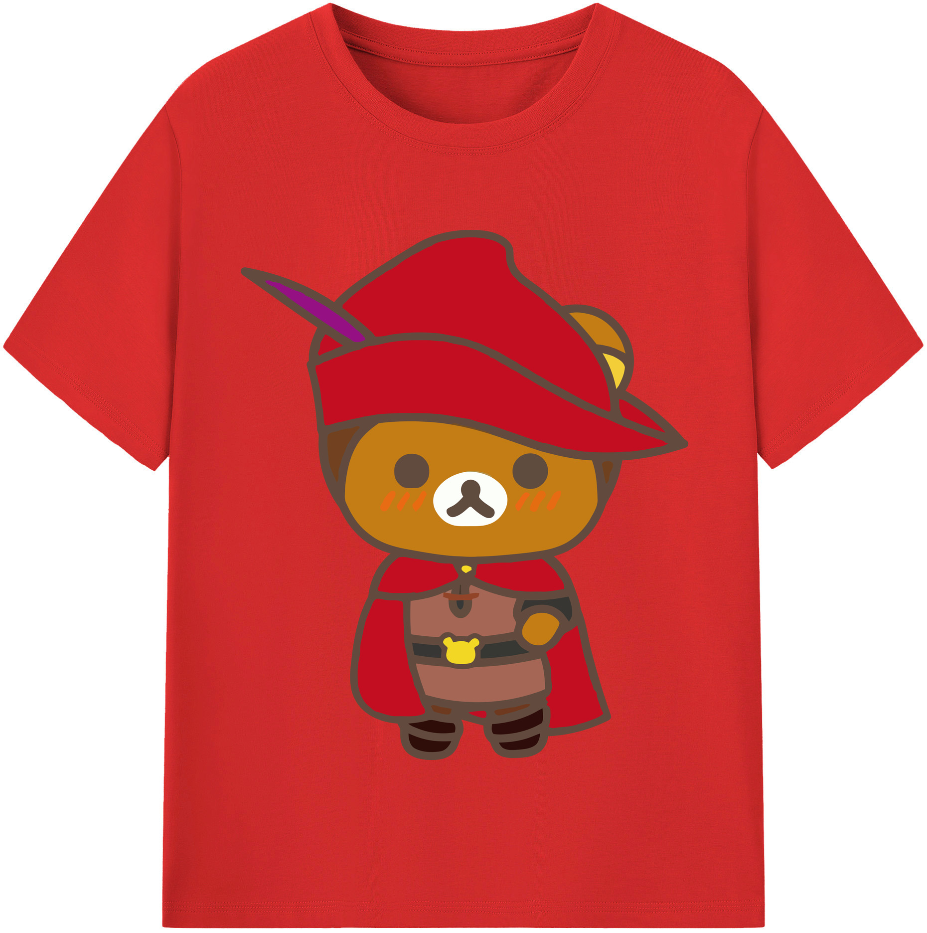 （画像用） リラックマ リラックマ キイロイトリ Rilakkuma Korilakkuma Kiiroitori 綿100％半袖Tシャツ（フロントプリント）