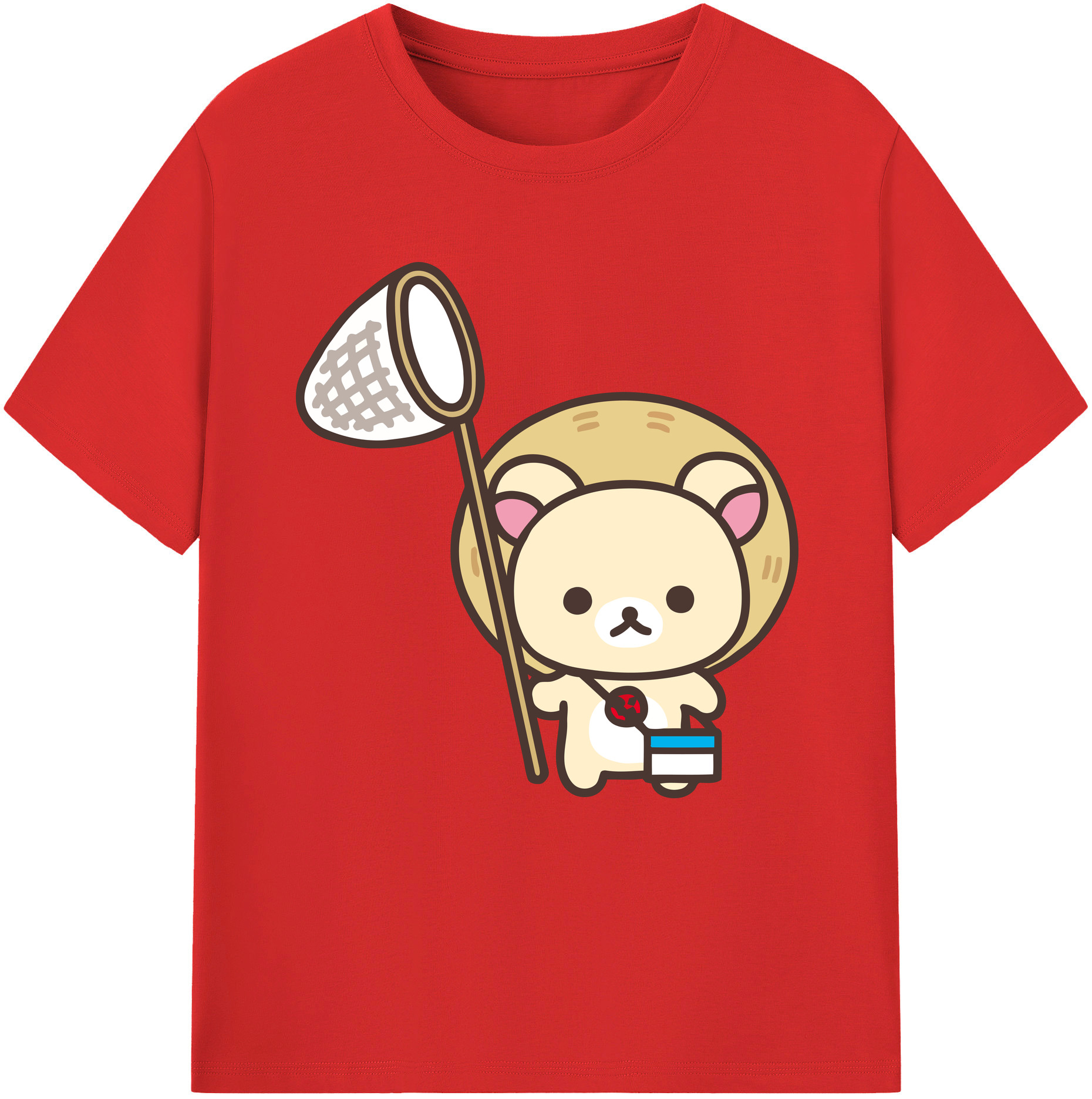 （画像用） リラックマ リラックマ キイロイトリ Rilakkuma Korilakkuma Kiiroitori 綿100％半袖Tシャツ（フロントプリント）