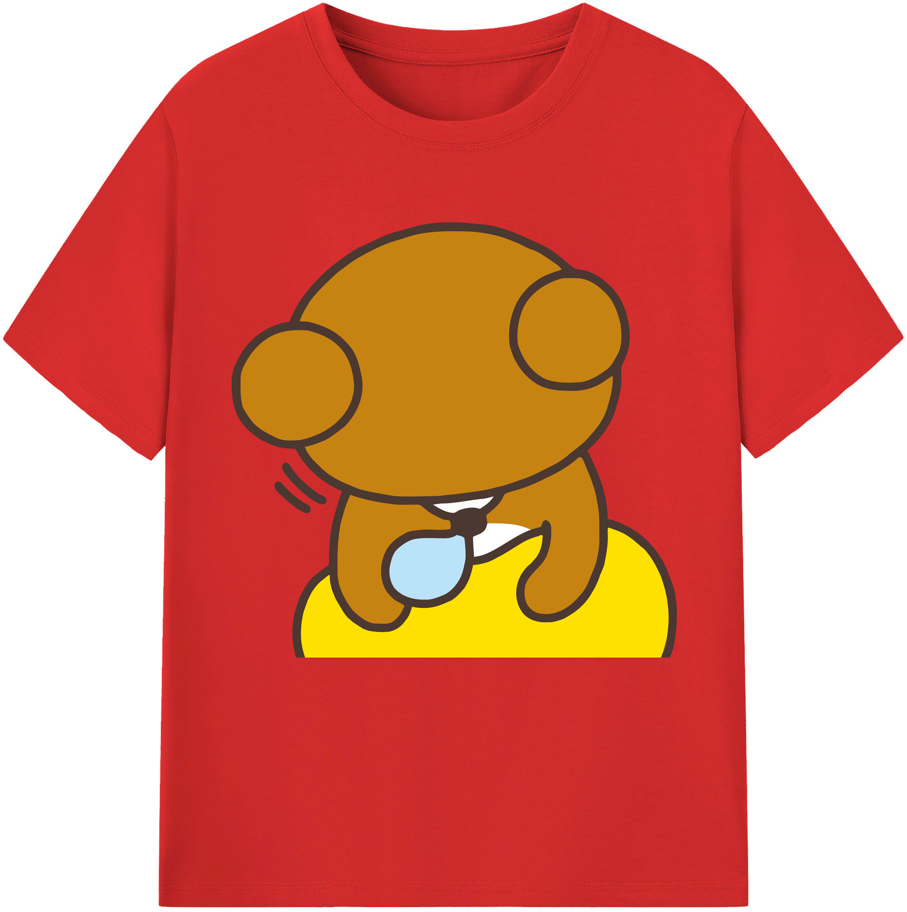 （画像用） リラックマ リラックマ キイロイトリ Rilakkuma Korilakkuma Kiiroitori 綿100％半袖Tシャツ（フロントプリント）