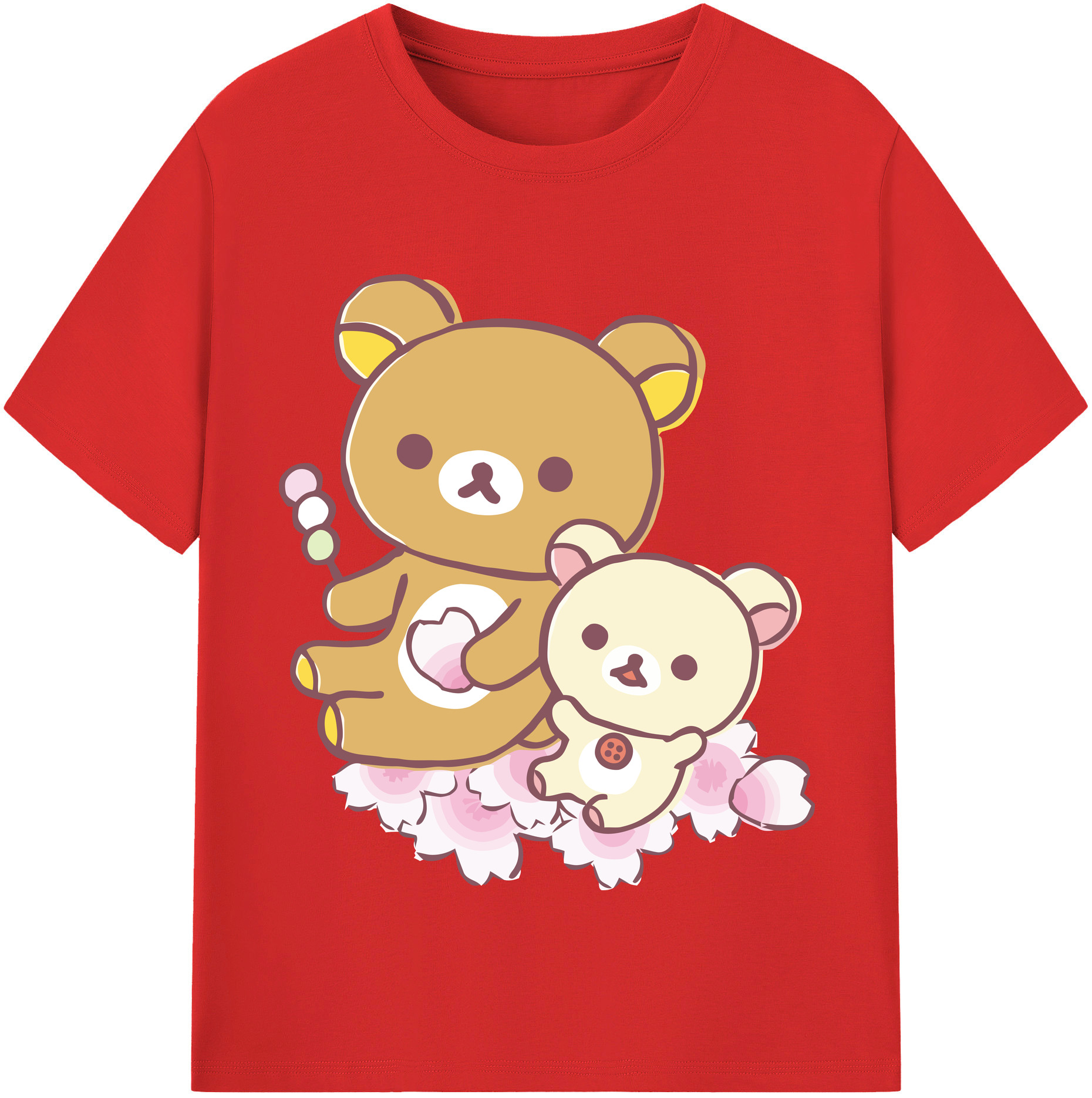 （画像用） リラックマ リラックマ キイロイトリ Rilakkuma Korilakkuma Kiiroitori 綿100％半袖Tシャツ（フロントプリント）
