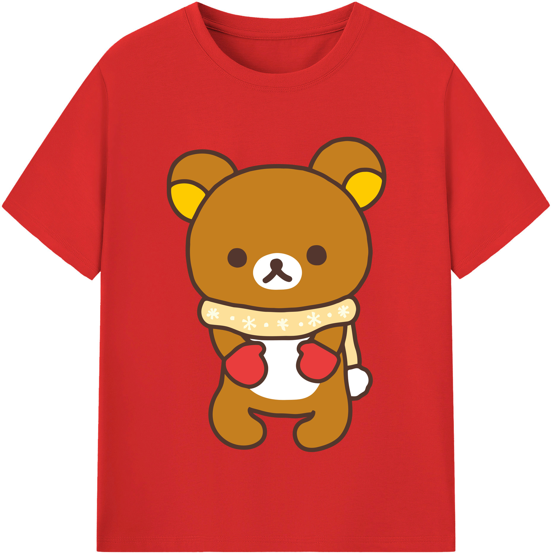 （画像用） リラックマ リラックマ キイロイトリ Rilakkuma Korilakkuma Kiiroitori 綿100％半袖Tシャツ（フロントプリント）