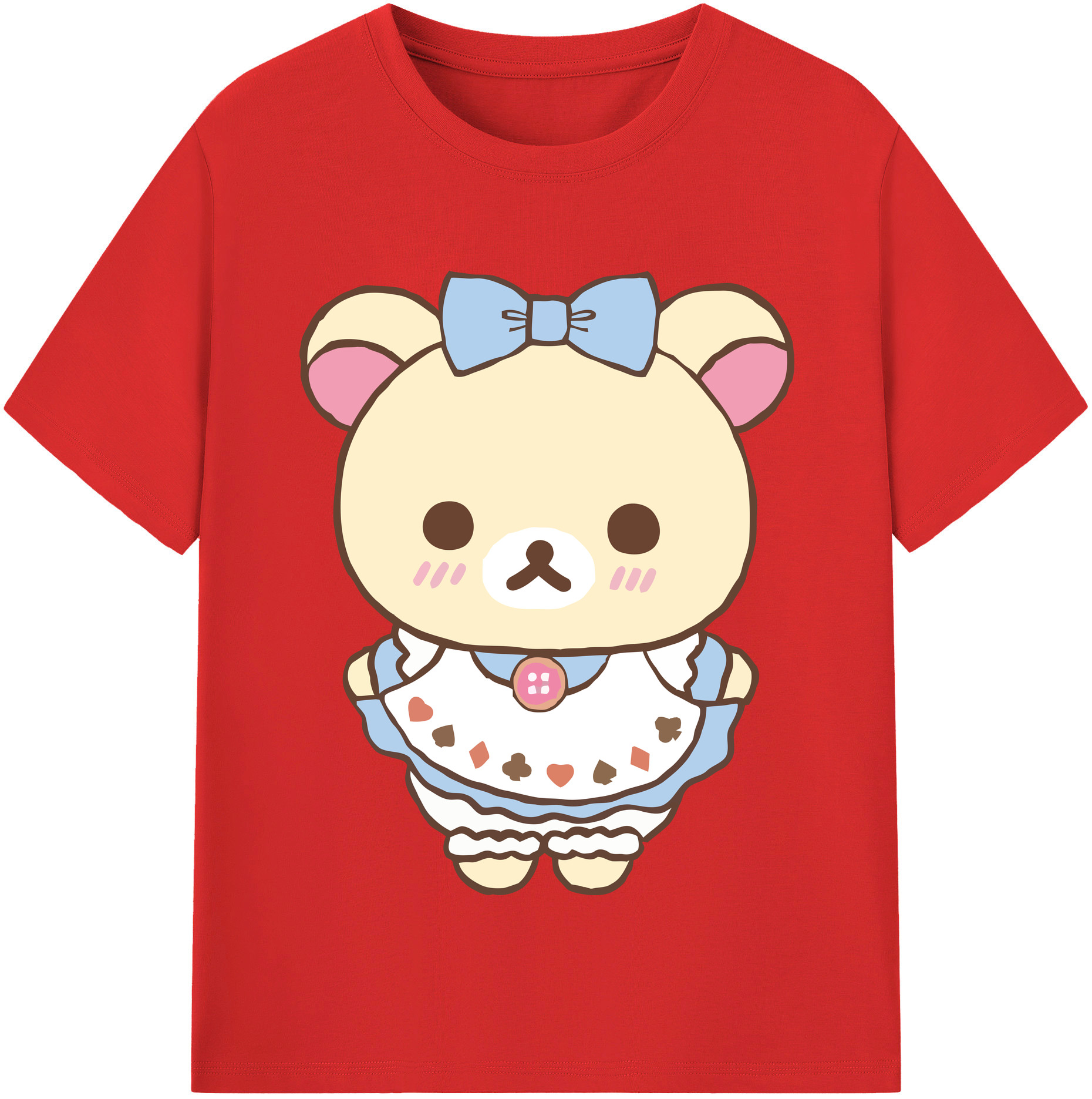 （画像用） リラックマ リラックマ キイロイトリ Rilakkuma Korilakkuma Kiiroitori 綿100％半袖Tシャツ（フロントプリント）