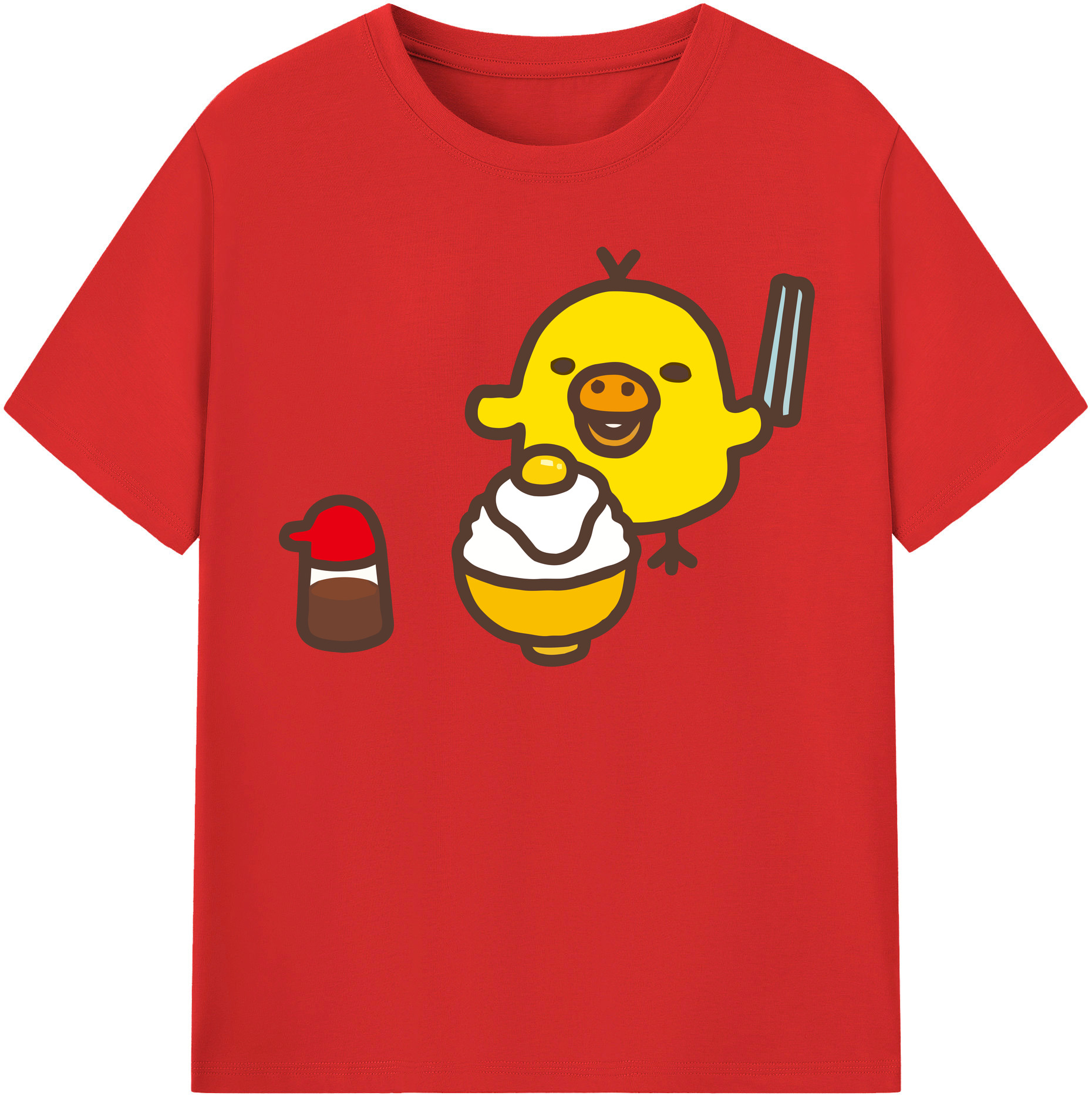 （画像用） リラックマ リラックマ キイロイトリ Rilakkuma Korilakkuma Kiiroitori 綿100％半袖Tシャツ（フロントプリント）