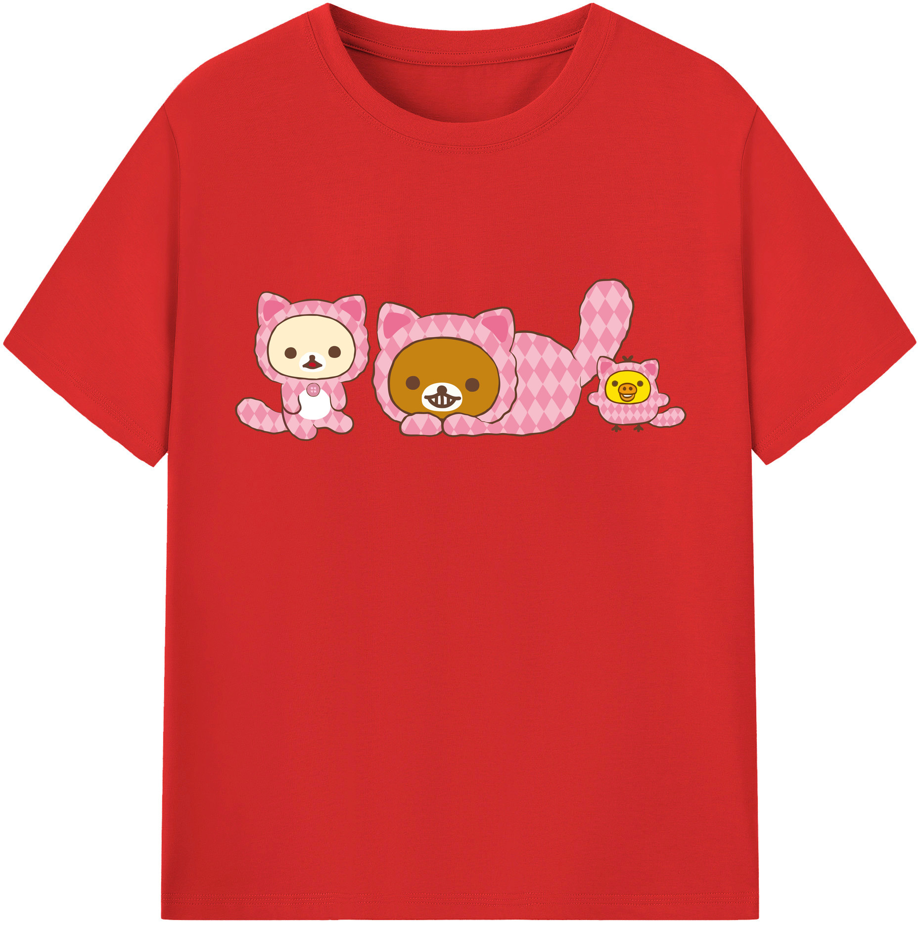 （画像用） リラックマ リラックマ キイロイトリ Rilakkuma Korilakkuma Kiiroitori 綿100％半袖Tシャツ（フロントプリント）