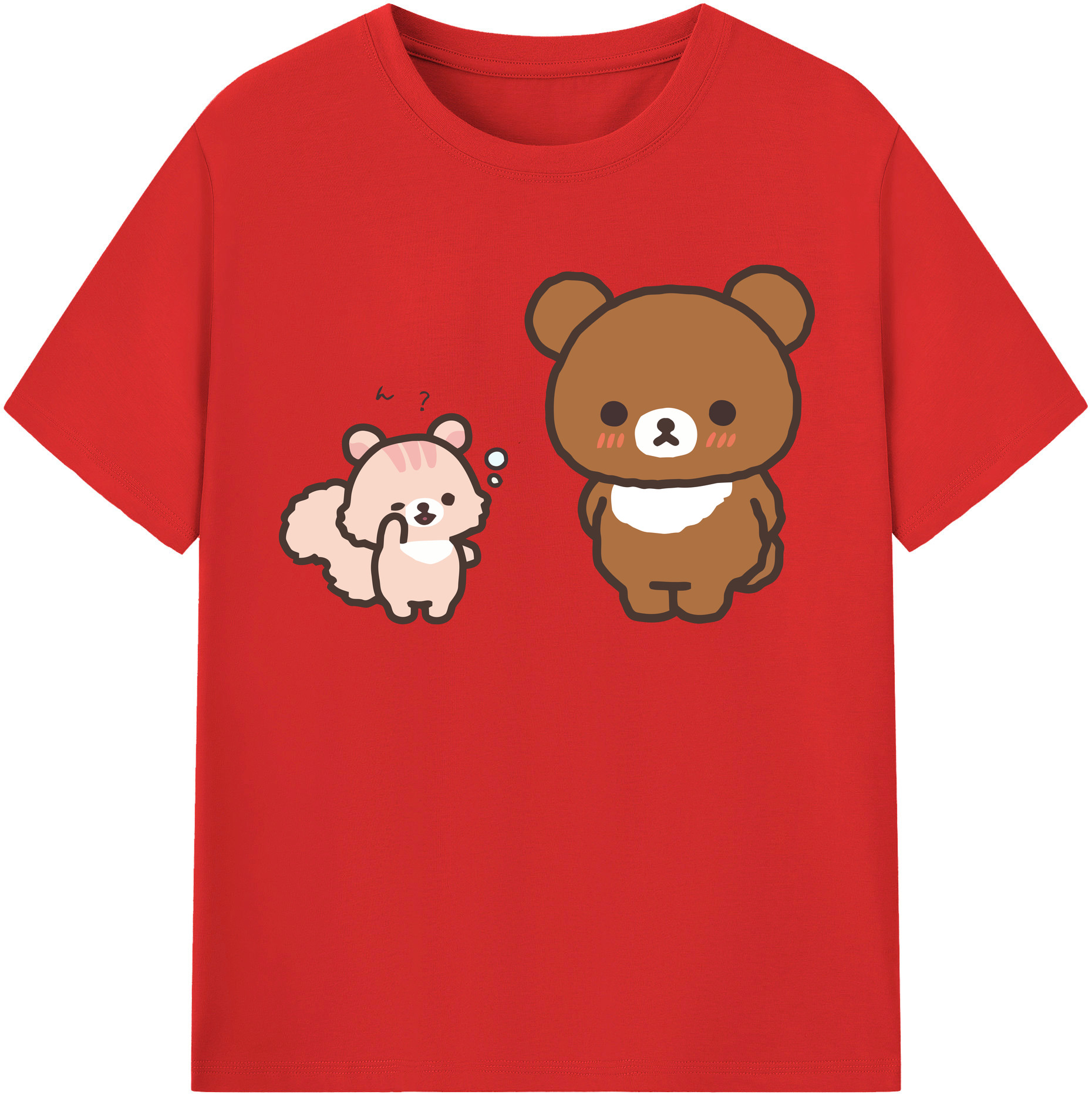 （画像用） リラックマ リラックマ キイロイトリ Rilakkuma Korilakkuma Kiiroitori 綿100％半袖Tシャツ（フロントプリント）