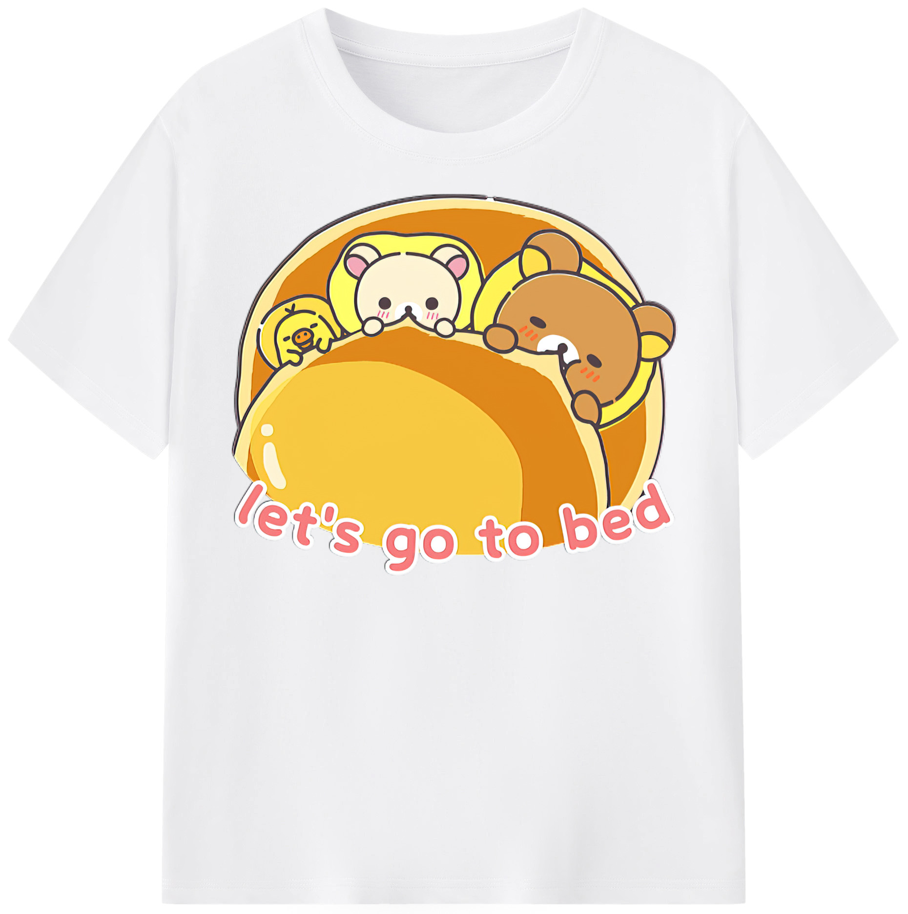 （画像用） リラックマ リラックマ キイロイトリ Rilakkuma Korilakkuma Kiiroitori 綿100％半袖Tシャツ（フロントプリント）