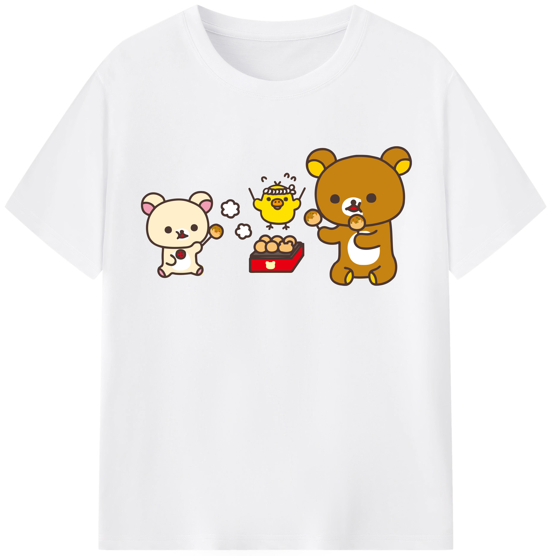 （画像用） リラックマ リラックマ キイロイトリ Rilakkuma Korilakkuma Kiiroitori 綿100％半袖Tシャツ（フロントプリント）