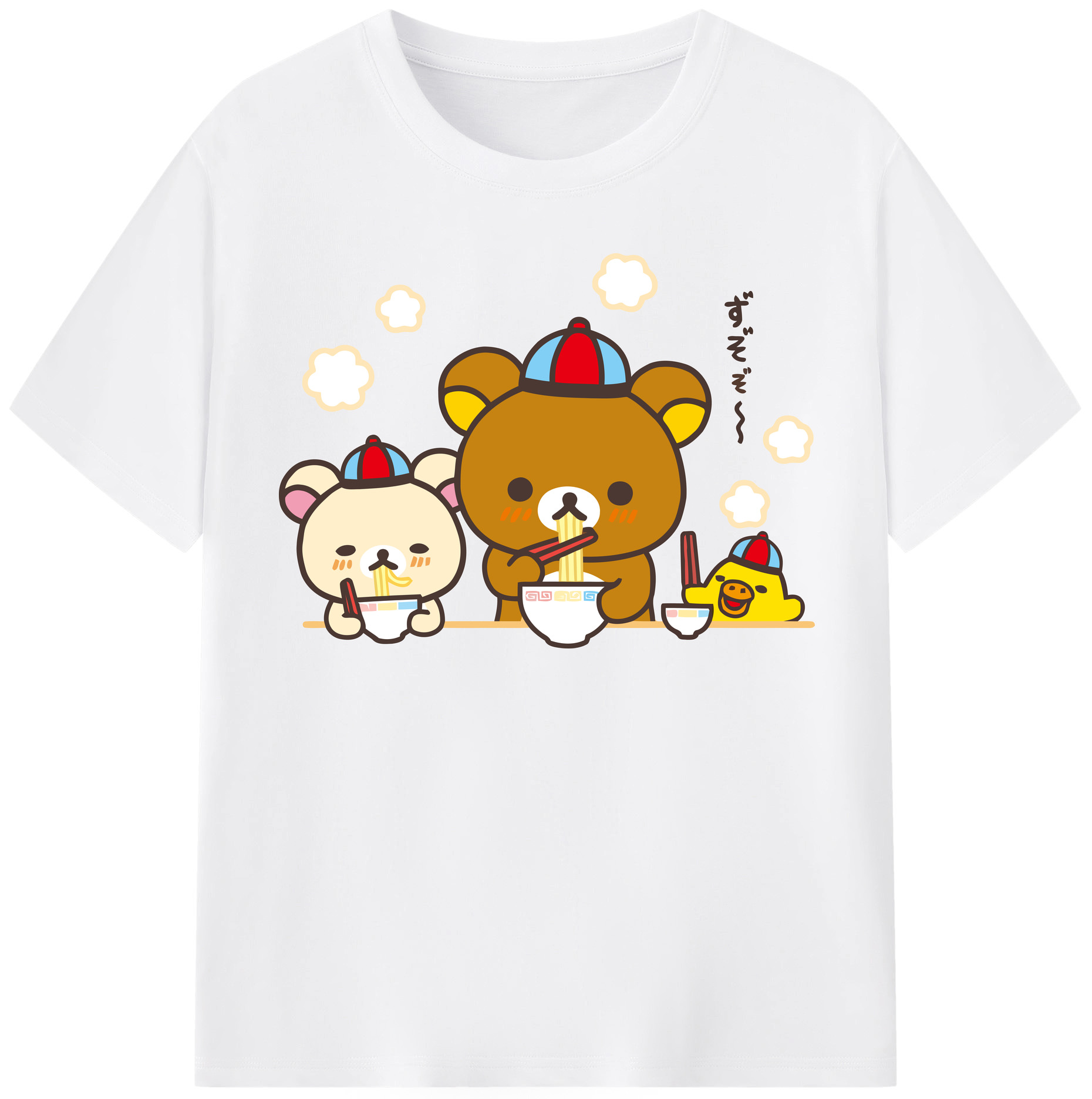 （画像用） リラックマ リラックマ キイロイトリ Rilakkuma Korilakkuma Kiiroitori 綿100％半袖Tシャツ（フロントプリント）