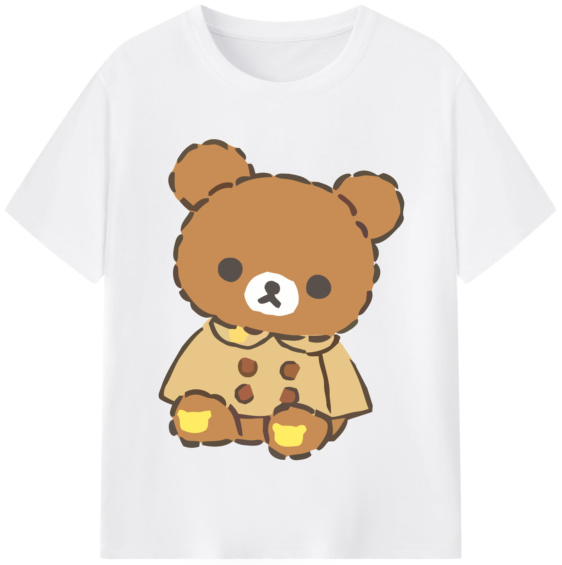 （画像用） リラックマ リラックマ キイロイトリ Rilakkuma Korilakkuma Kiiroitori 綿100％半袖Tシャツ（フロントプリント）